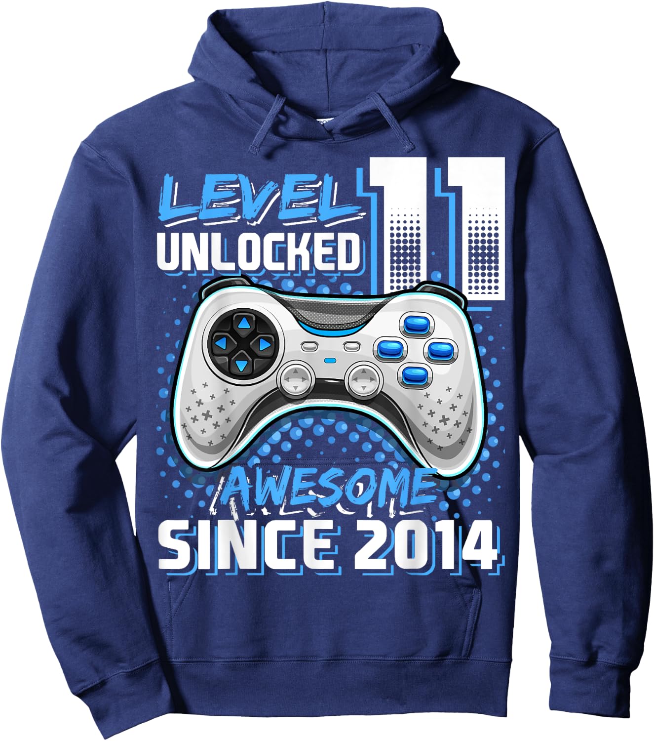 11th Birthday Boy Level 11 Gamer 11 Year Video Game Party Hoodie - Hoodie | Navy