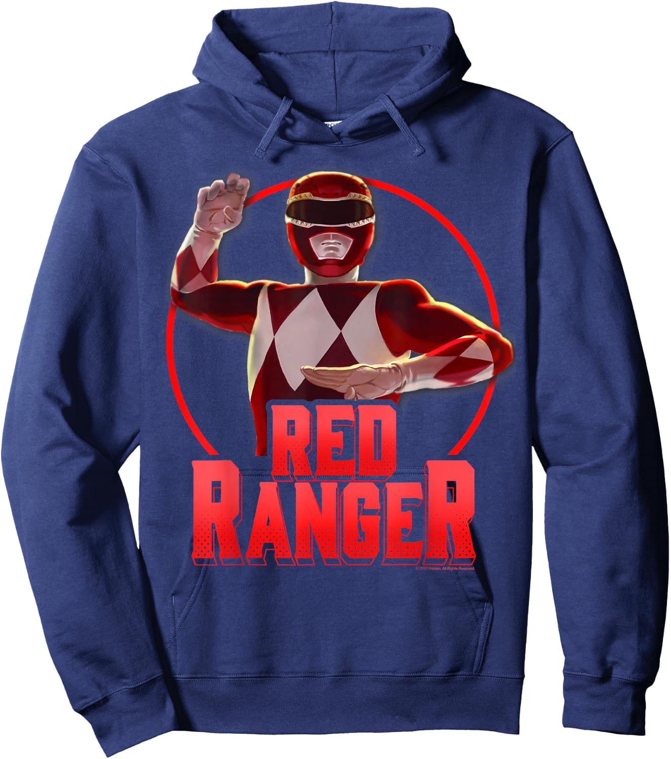 Power Rangers Red Ranger Karate Action Circle Portrait Hoodie - Hoodie | Navy