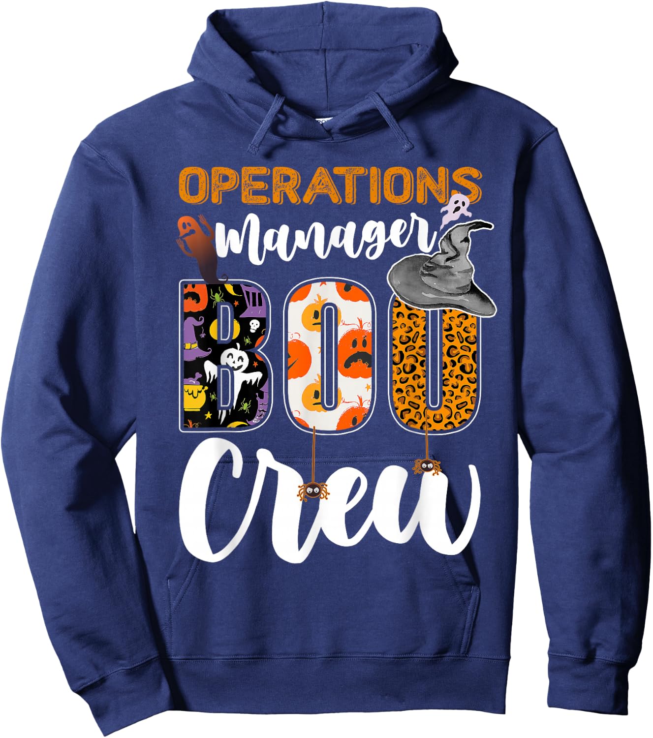 Operations Manager Boo Crew Halloween Matching Supervisor Hoodie - Hoodie | Navy