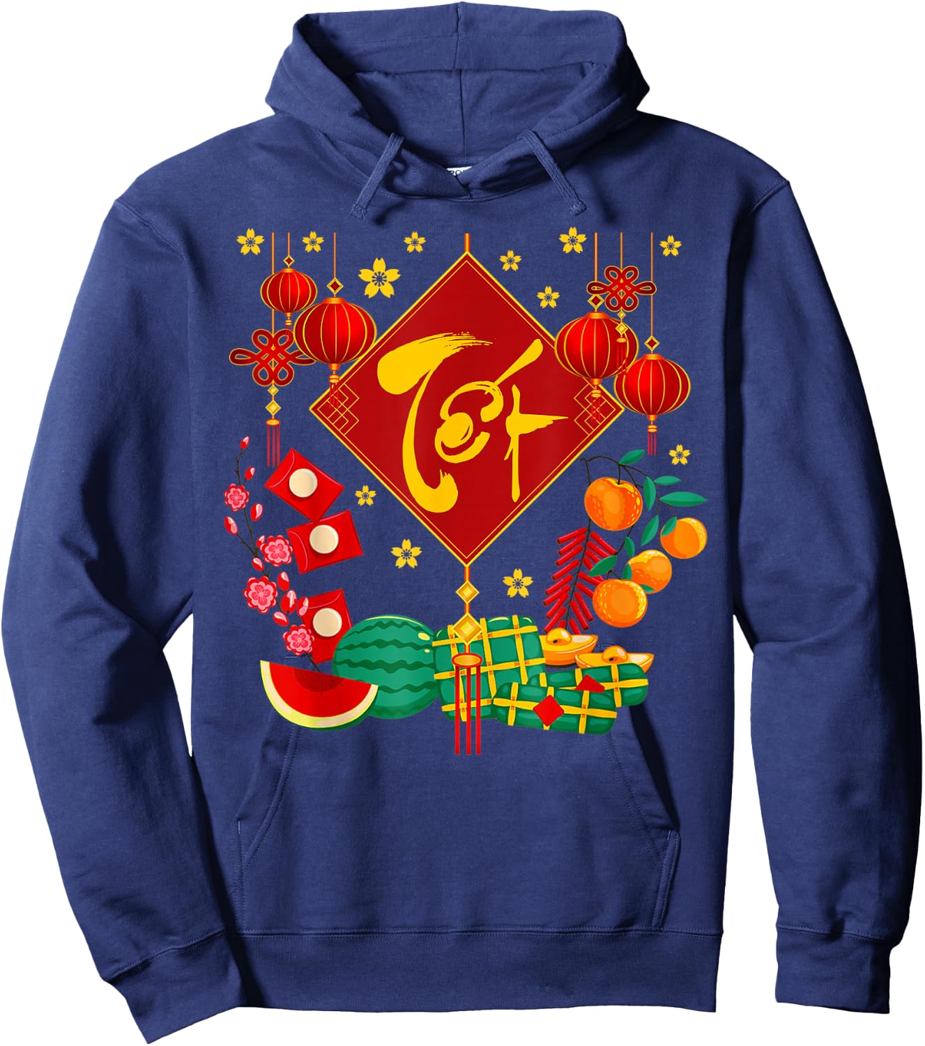 Tet Vietnamese Lunar New Year Calendar 2024 Happy New Year Hoodie - Hoodie | Navy
