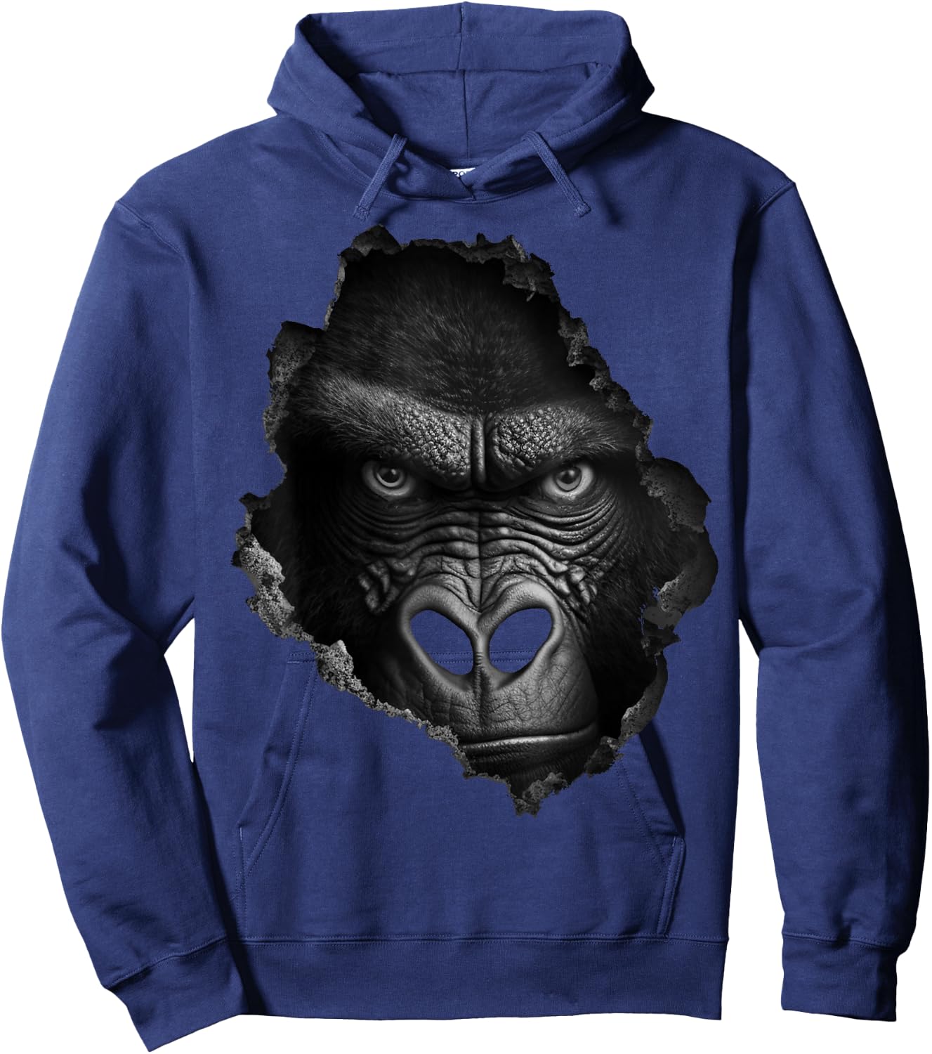 @n!mal Gorilla Gesicht Wand Tier Druck Kunst Tierliebhaber Gorilla Damen & Herren Schwarz Klein EU 38-40 Hoodie - Hoodie | Navy