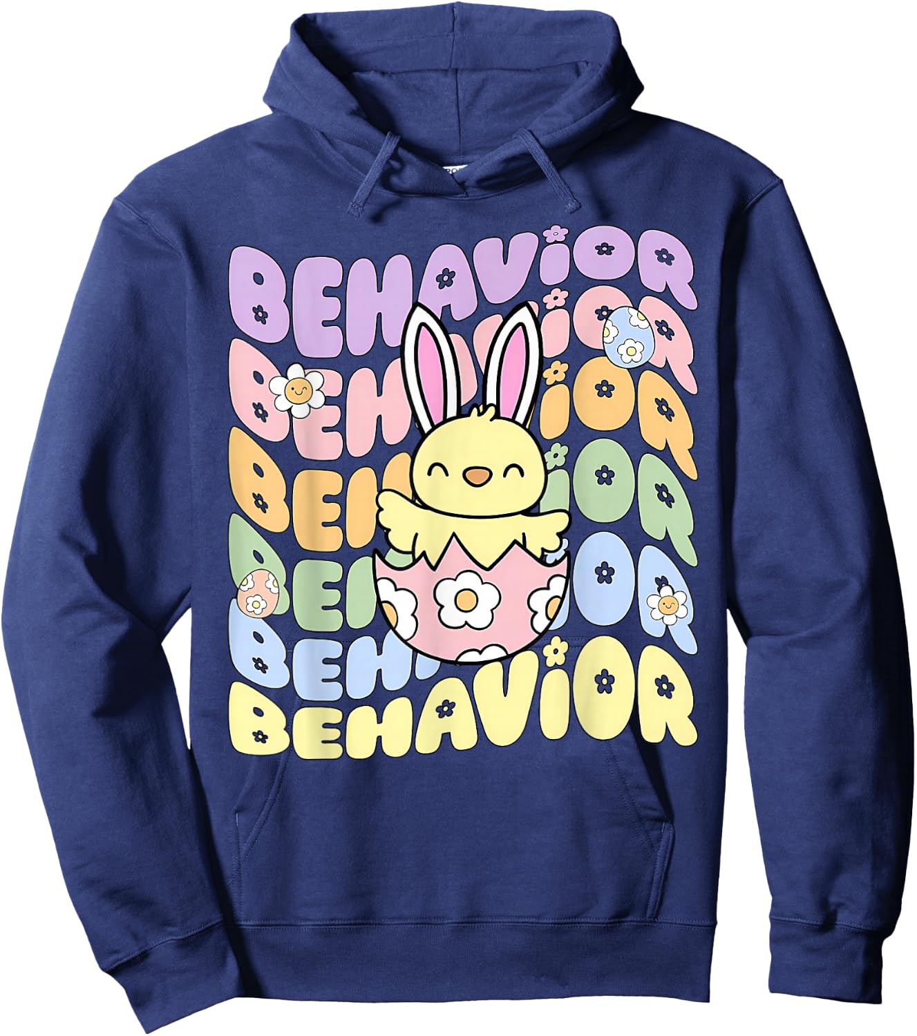 Retro Behavior Analyst Easter Bunny ABA Behavior Therapist Hoodie - Hoodie | Navy
