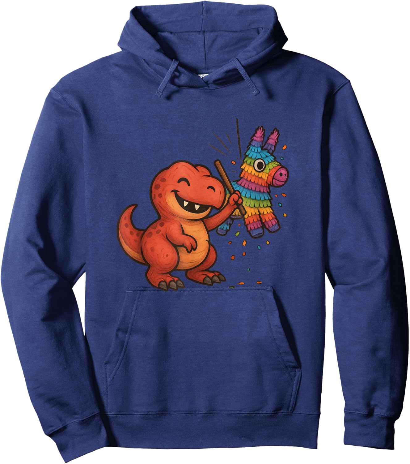Dinosaur Piñata Smash – Fun Birthday Party - T-Rex Hoodie - Hoodie | Navy