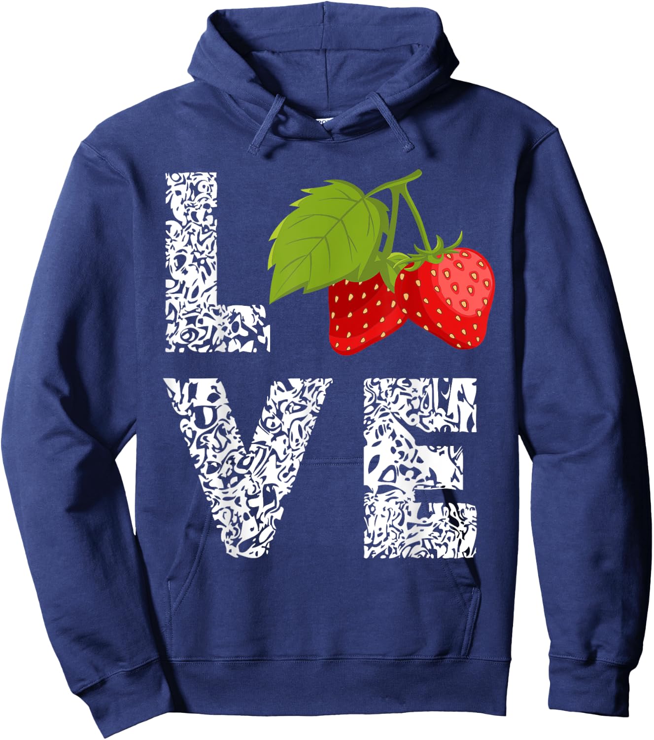 Strawberry Love Leopard Sweet Strawberries Summer Fruit Hoodie - Hoodie | Navy