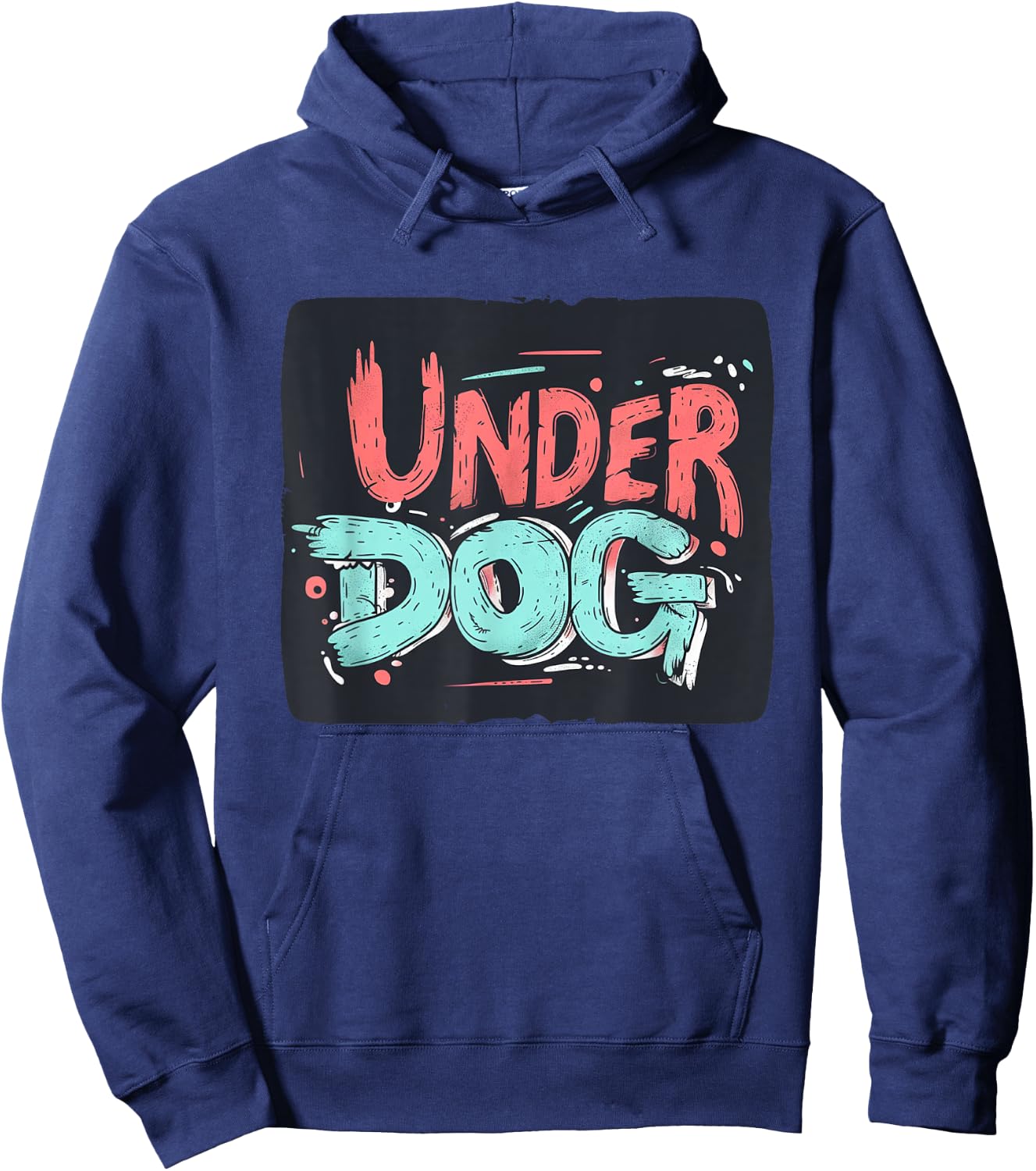 Bold colorful Underdog Look for a Confident Style Hoodie - Hoodie | Navy