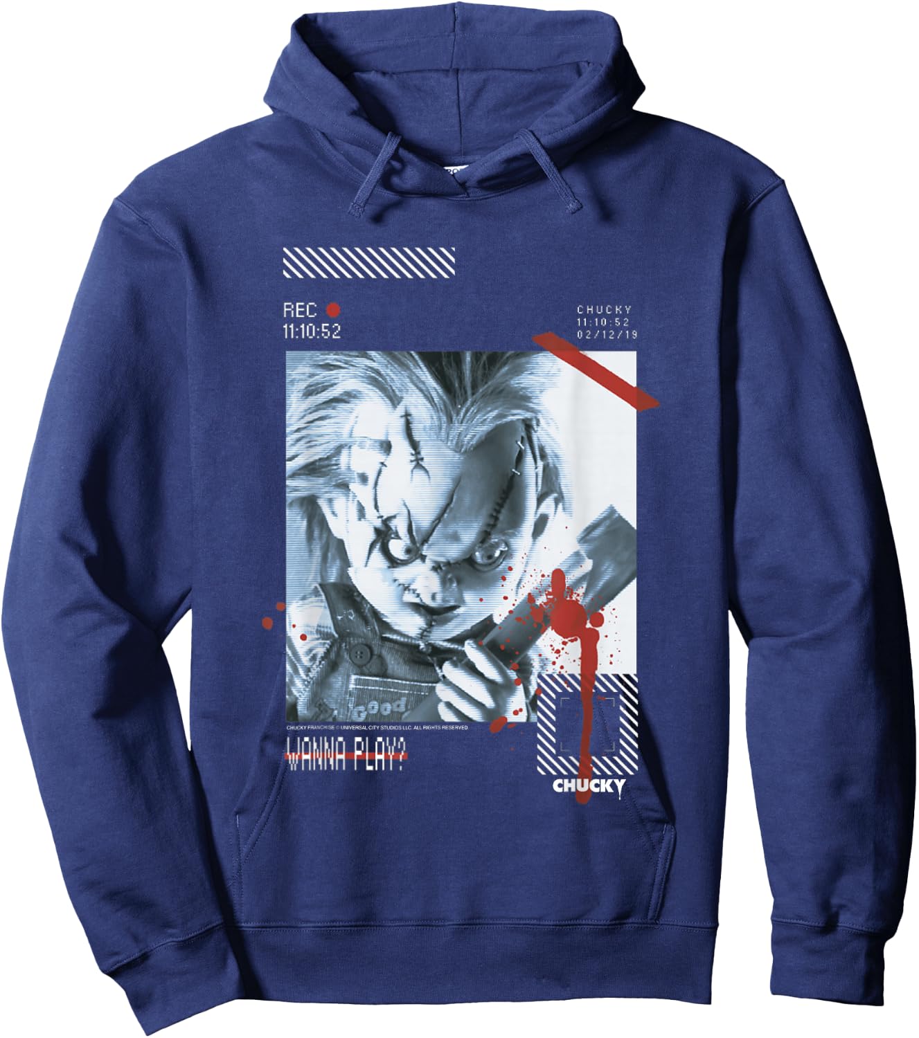 Chucky Wanna Play Retro Hoodie - Hoodie | Navy