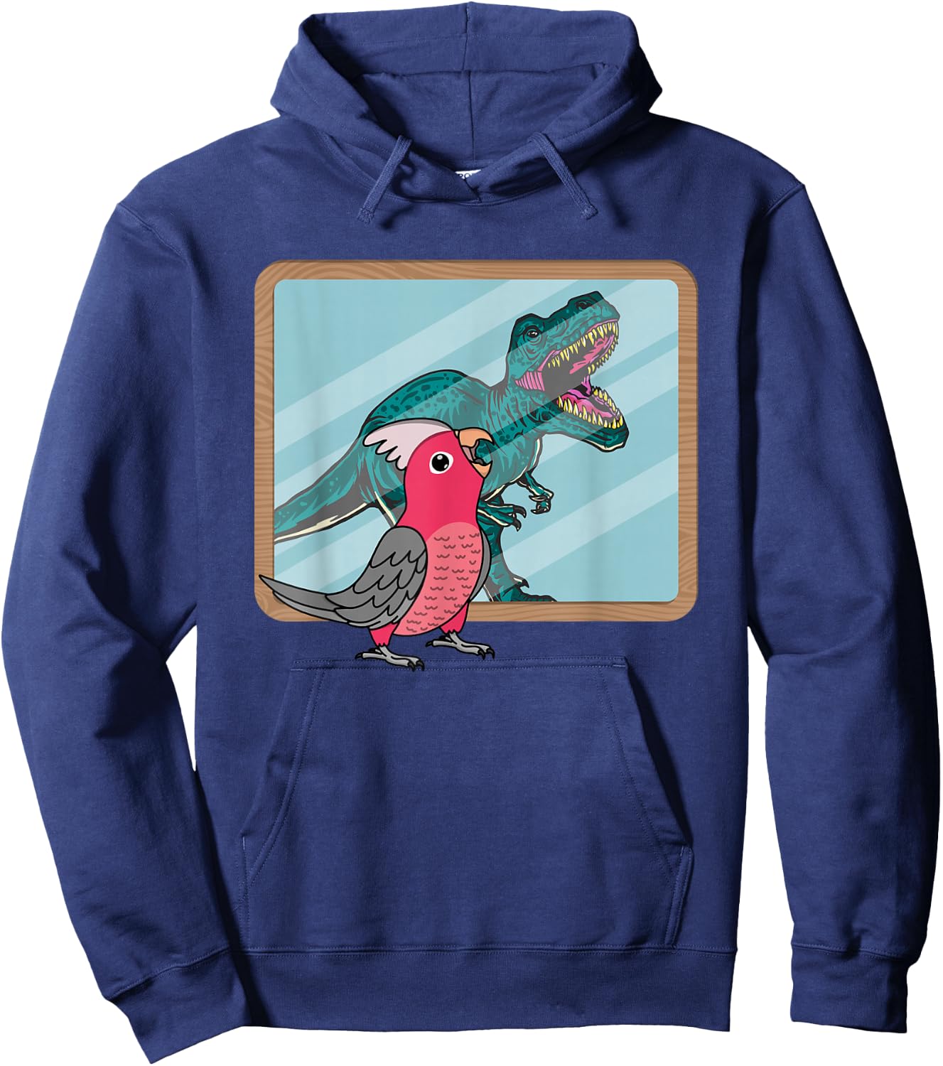 Parrot & T Rex Reflection I Rose-breasted Galah Cockatoo Hoodie - Hoodie | Navy