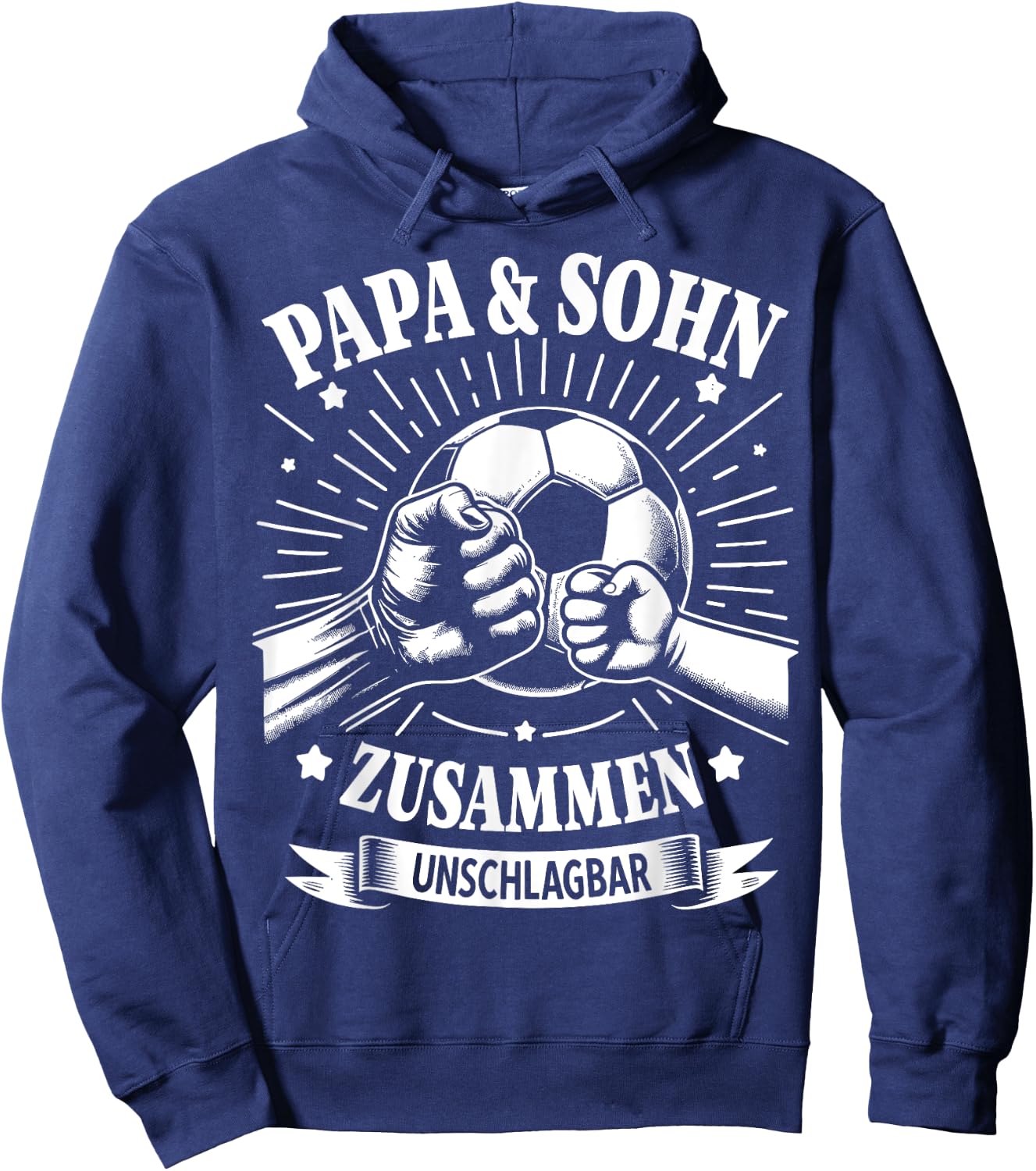 Papa und Sohn Fußball Fussball Spielen Ball Vater Vatertag Hoodie - Hoodie | Navy