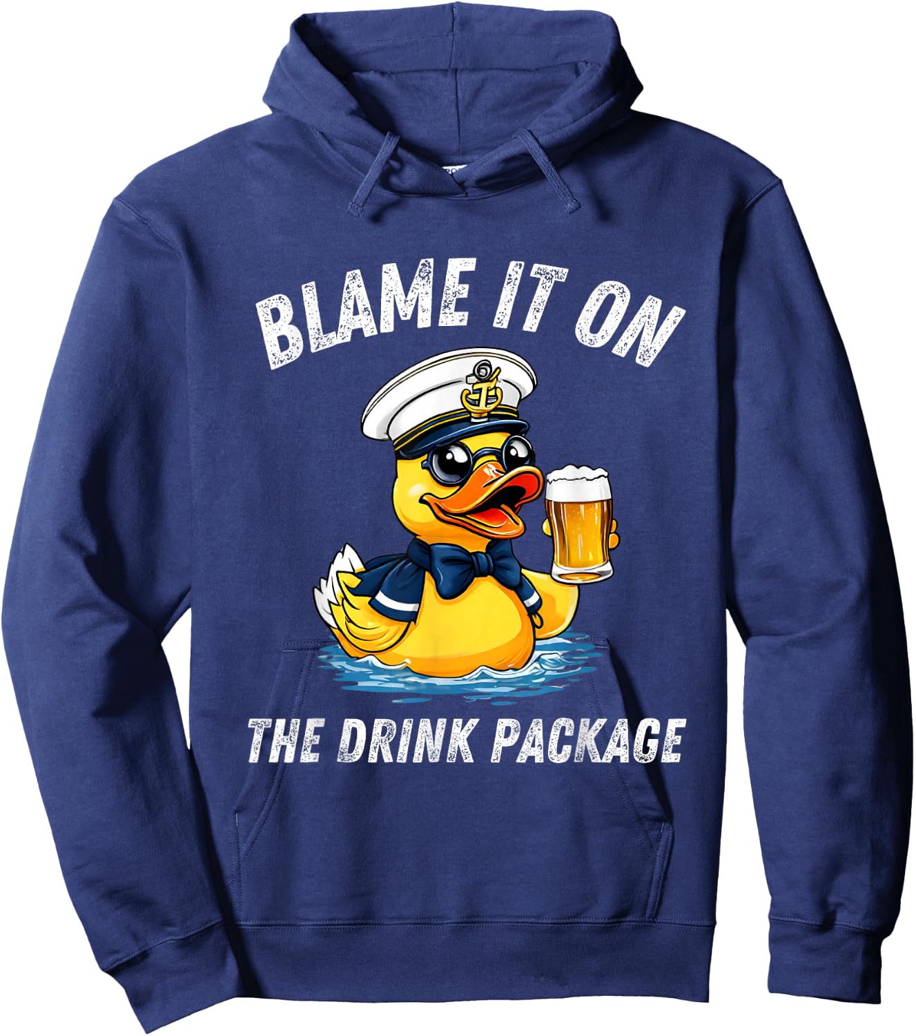 Blame It On the Drink Package Rubber Duck Cruise Cruising Hoodie - Hoodie | Navy