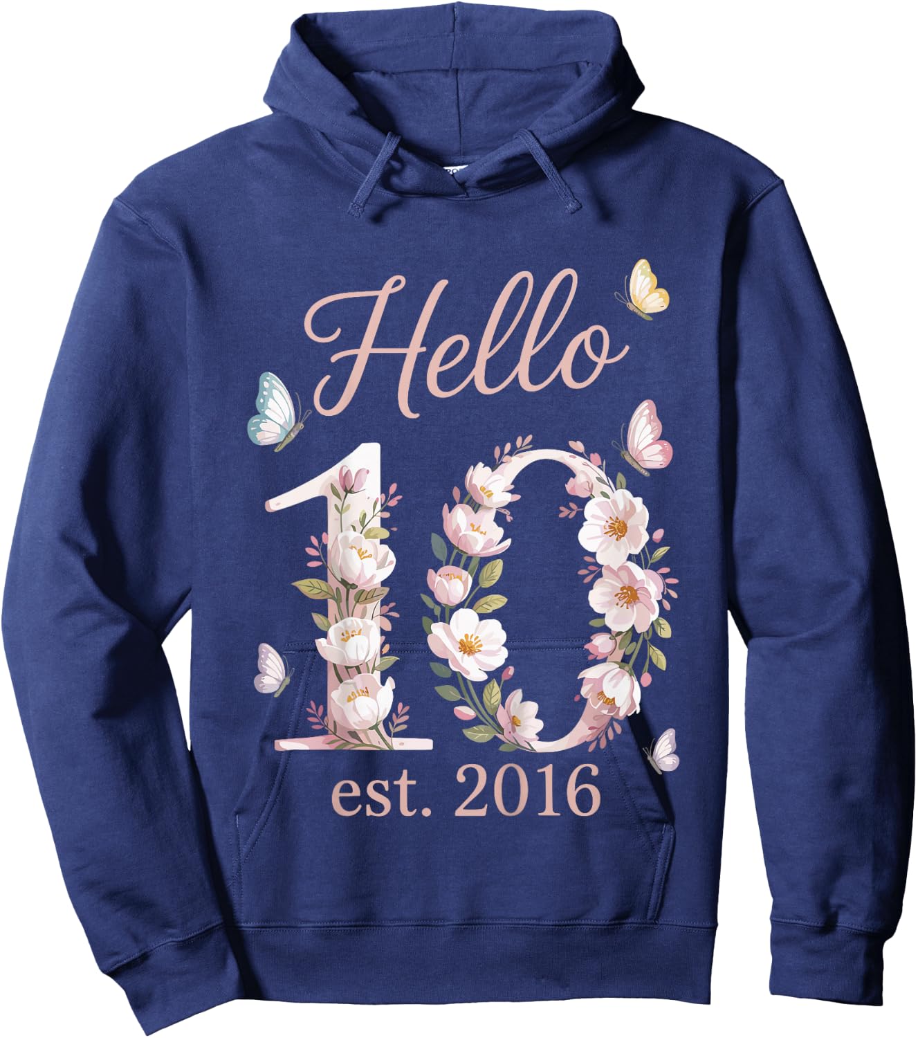 10. Geburtstag Mädchen Hallo 10 Jahre Mädchen Deko seit 2016 Hoodie - Hoodie | Navy