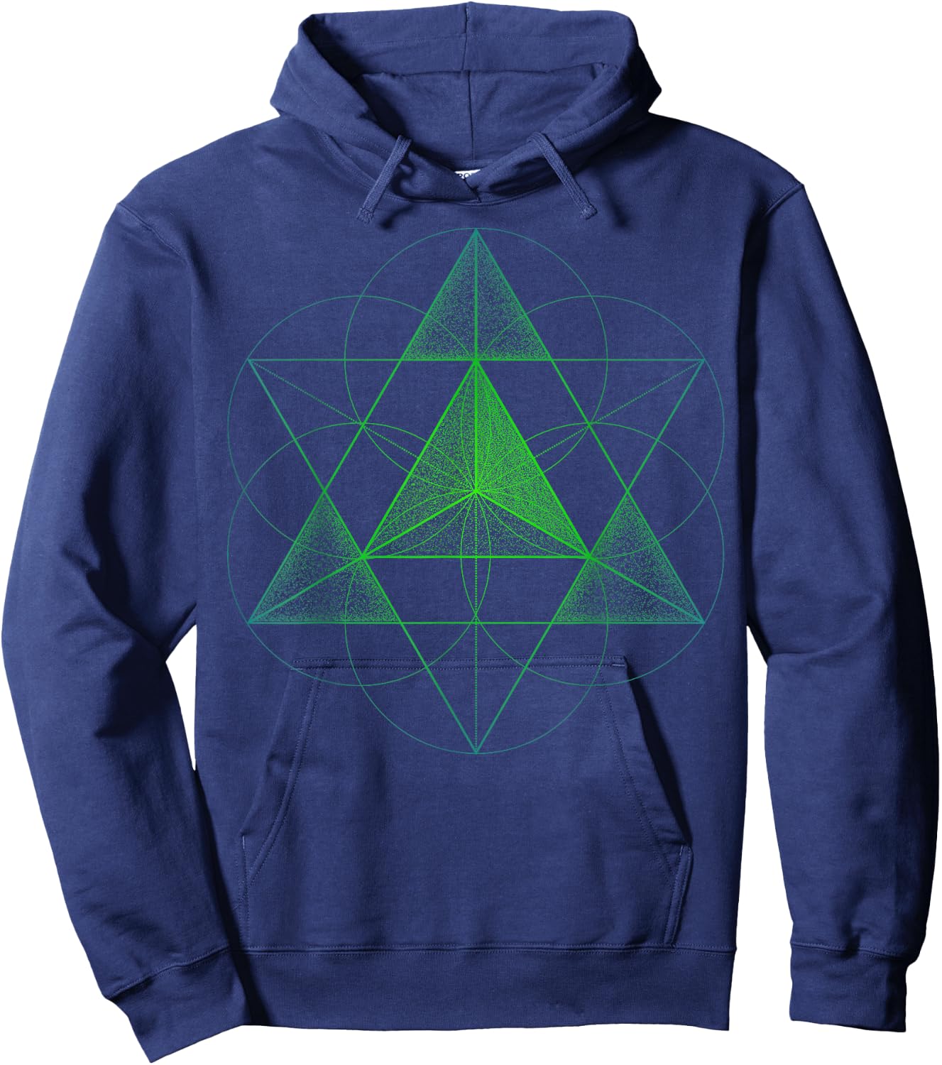 Sacred Geometry Star Tetrahedron Merkaba Hoodie - Hoodie | Navy