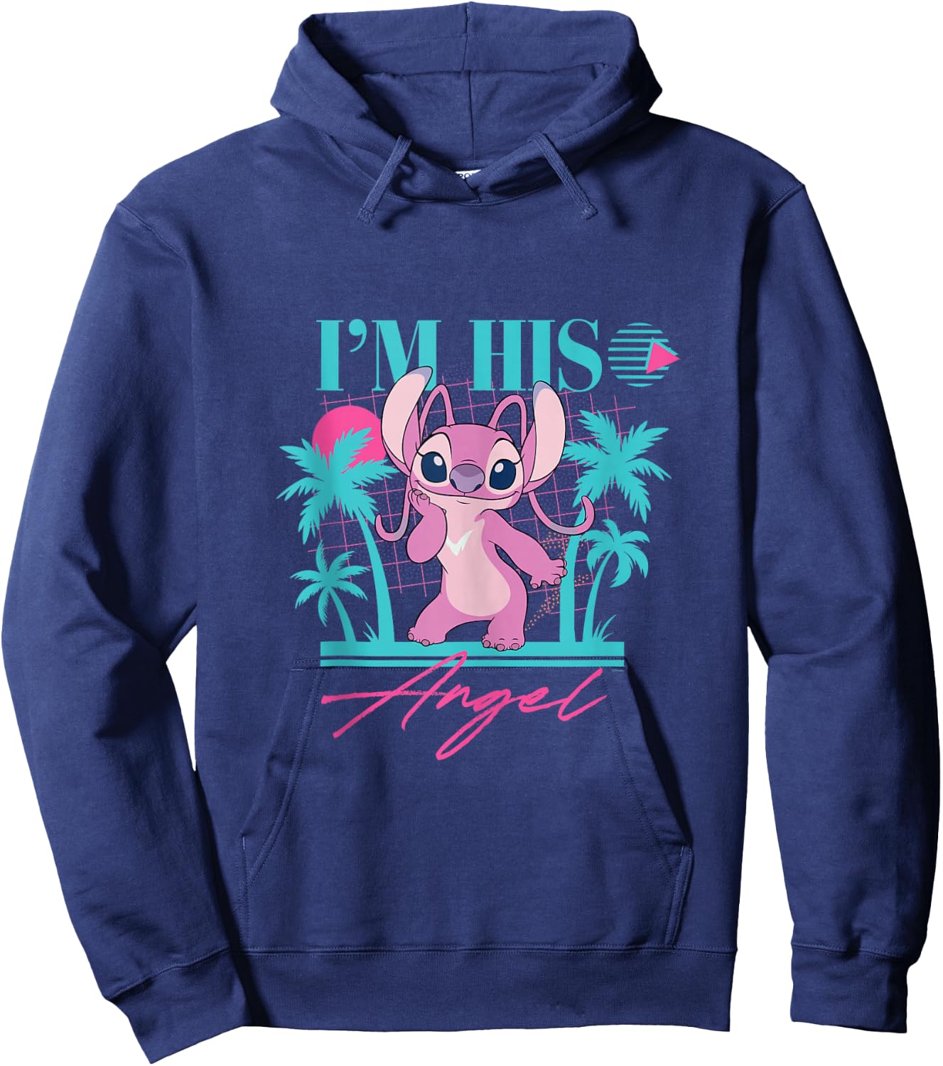 Disney Stitch Retro ’90s Couples Matching I’m His Angel Hoodie - Hoodie | Navy