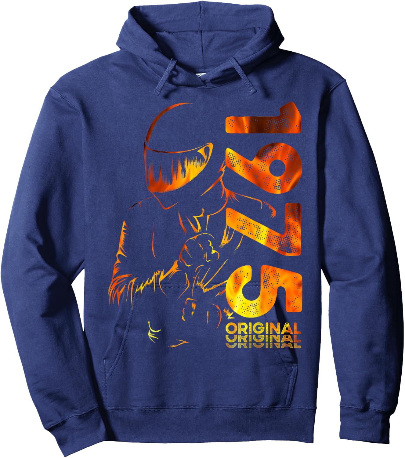 50th Birthday Man Motorcycle Biker Biker 1975 , Black, S Hoodie - Hoodie | Navy