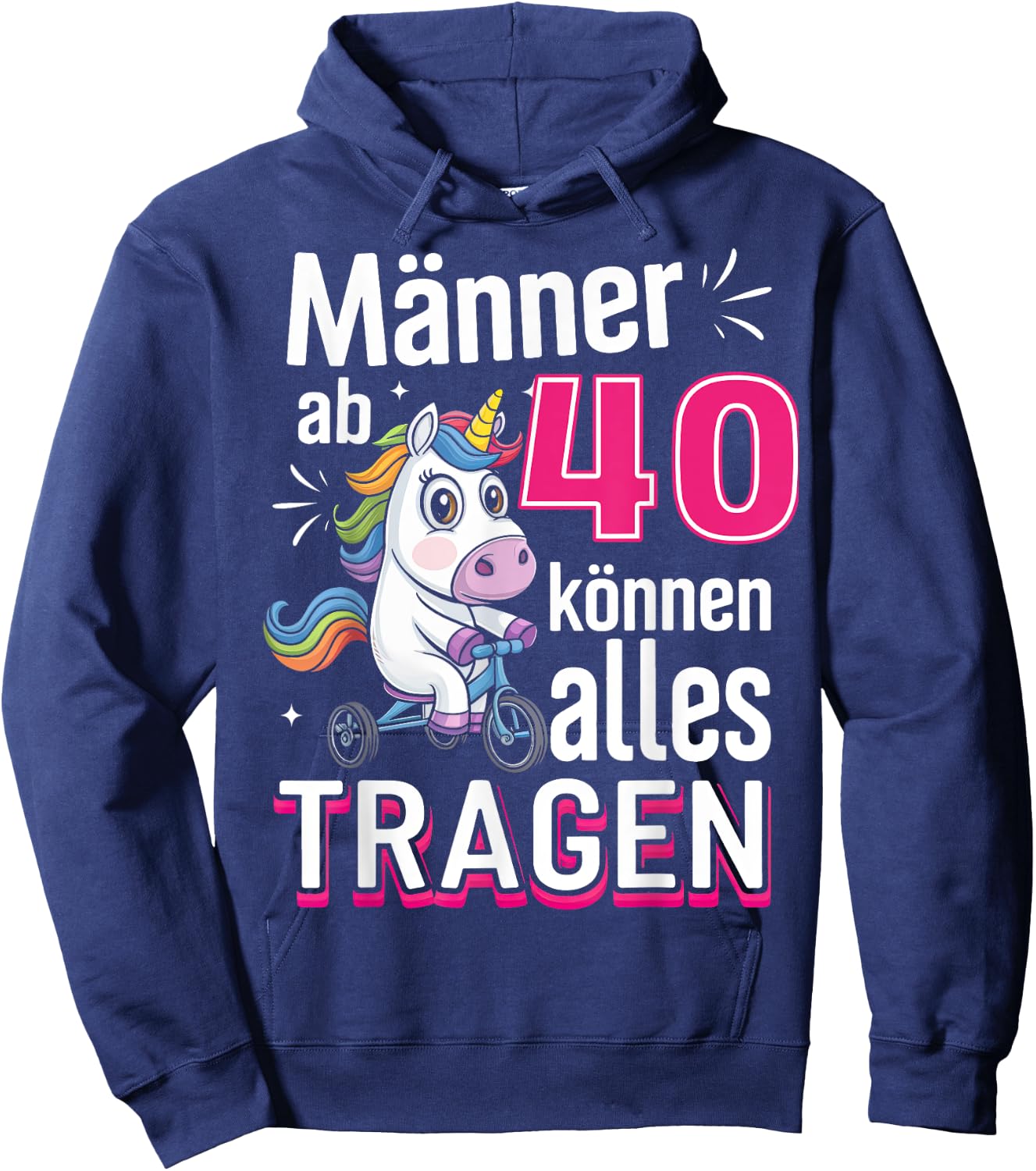40th Birthday Man Men from 40 Years Saying Funny , black Hoodie - Hoodie | Navy