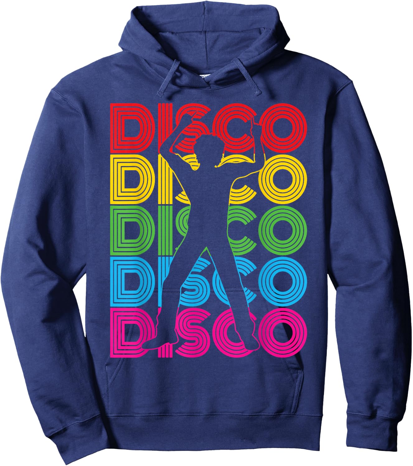 Men's Disco Outfit | 70s & 80s Costume, Dance Party, Disco , black Hoodie - Hoodie | Navy