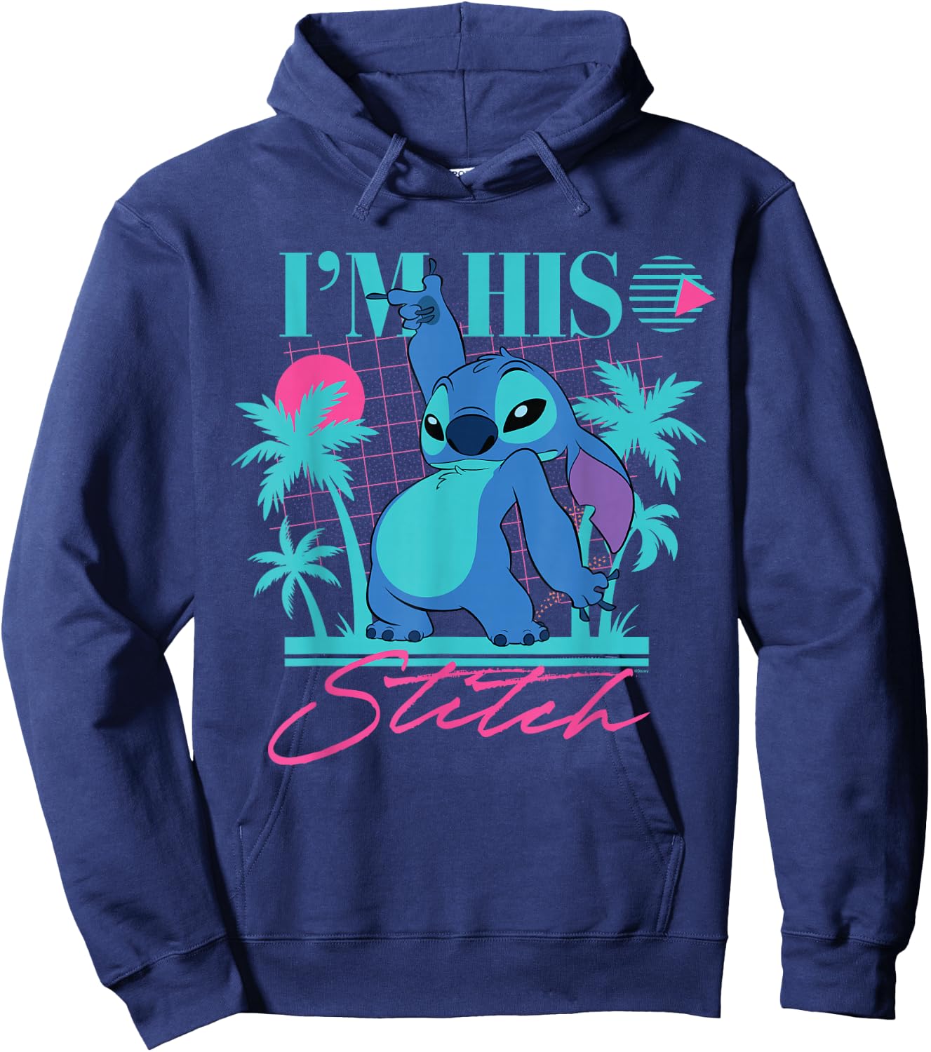 Disney Stitch Retro '90s Couples Matching I'm His Stitch Hoodie - Hoodie | Navy