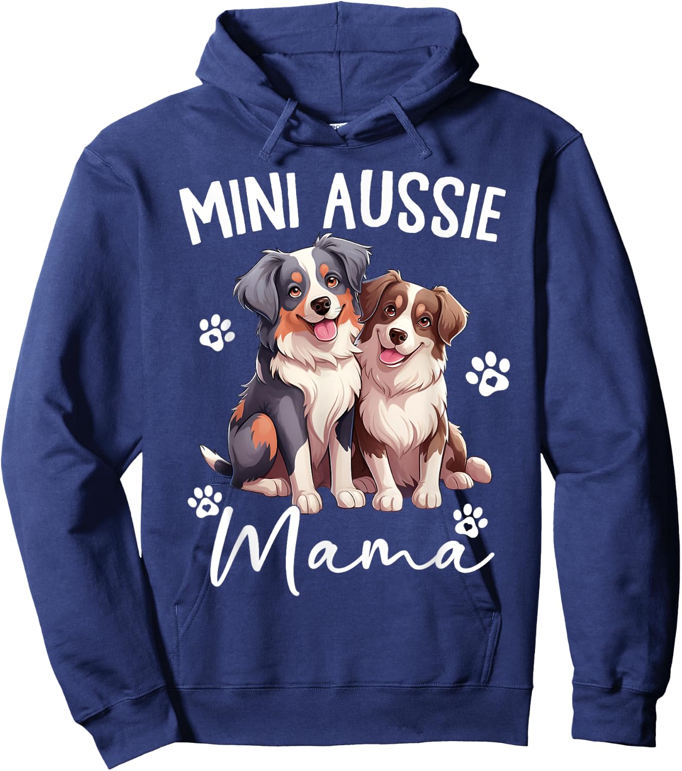 Mini Australian Shepherd Dog Mom World's Best Aussie Mom Men Women Hoodie - Hoodie | Navy