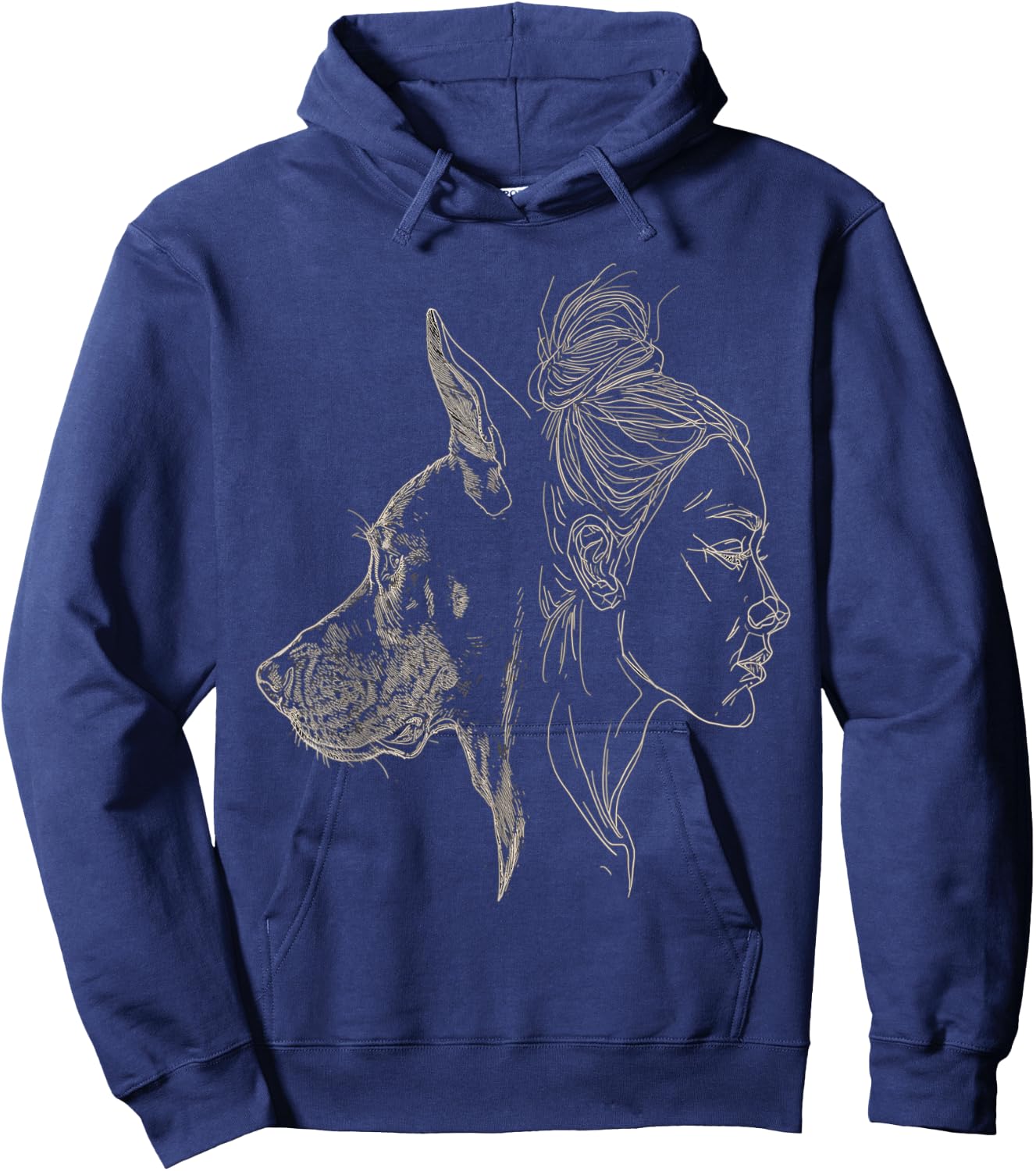 Doberman Mom Dog Art Doberman Lover Mother's Day Hoodie - Hoodie | Navy