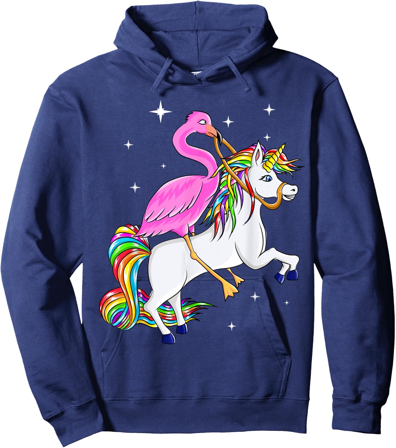 Flamingo Riding Unicorn Pink Flamingo Gift Kids Women Hoodie - Hoodie | Navy