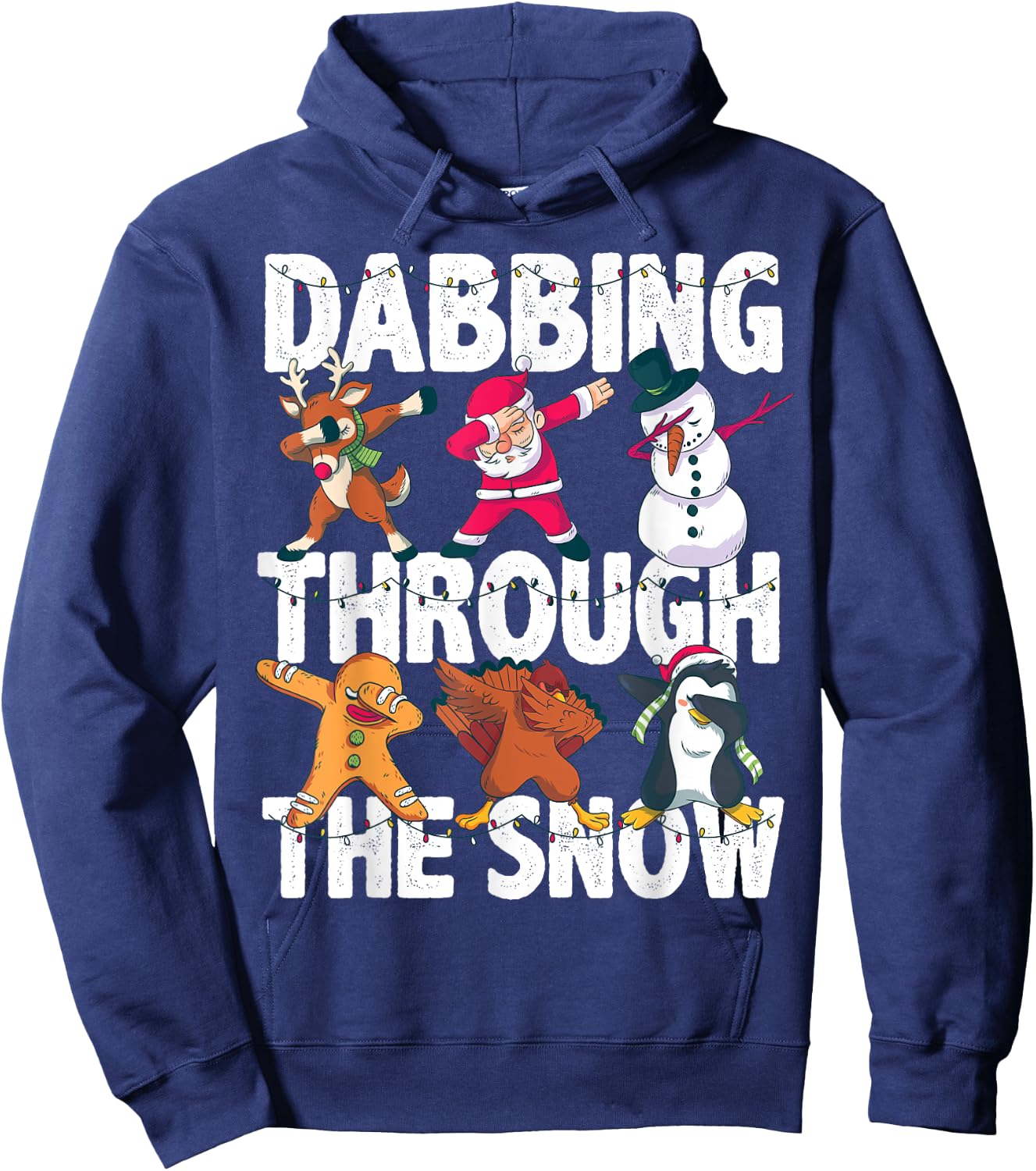 Christmas Shirt Santa Friends Dabbing Through the Snow Gift Hoodie - Hoodie | Navy