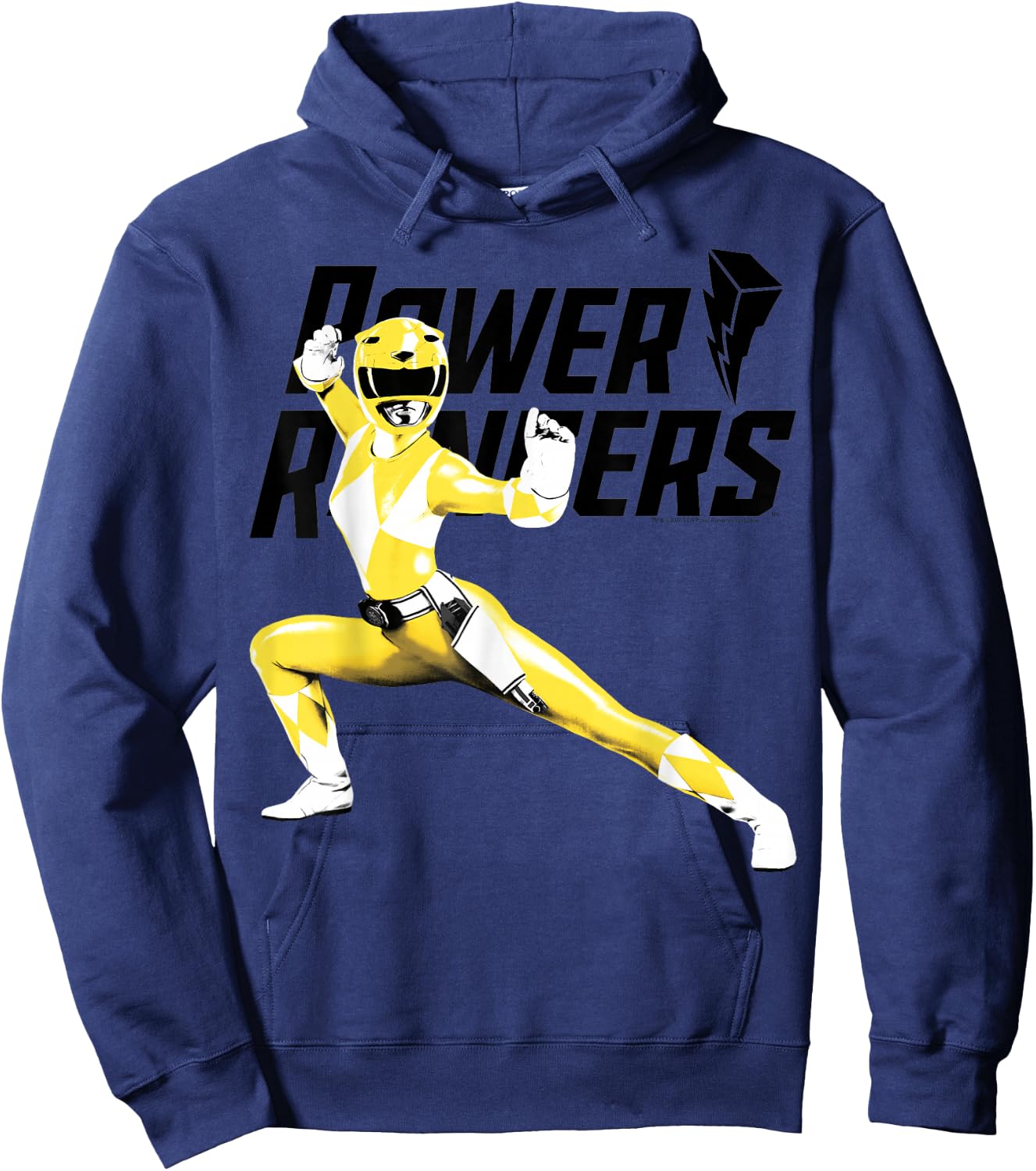 Power Rangers Yellow Ranger Karate Action Pose Logo Hoodie - Hoodie | Navy