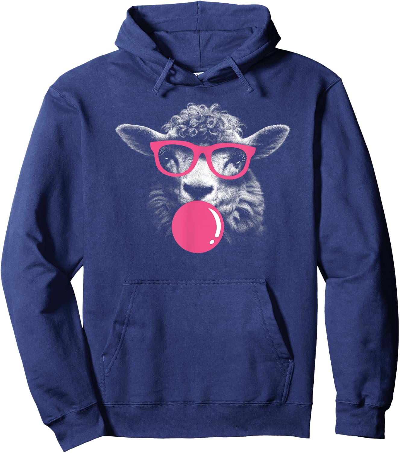 Funny Sheep Chews Chewing Gum Comic Women Children Hoodie - Hoodie | Navy