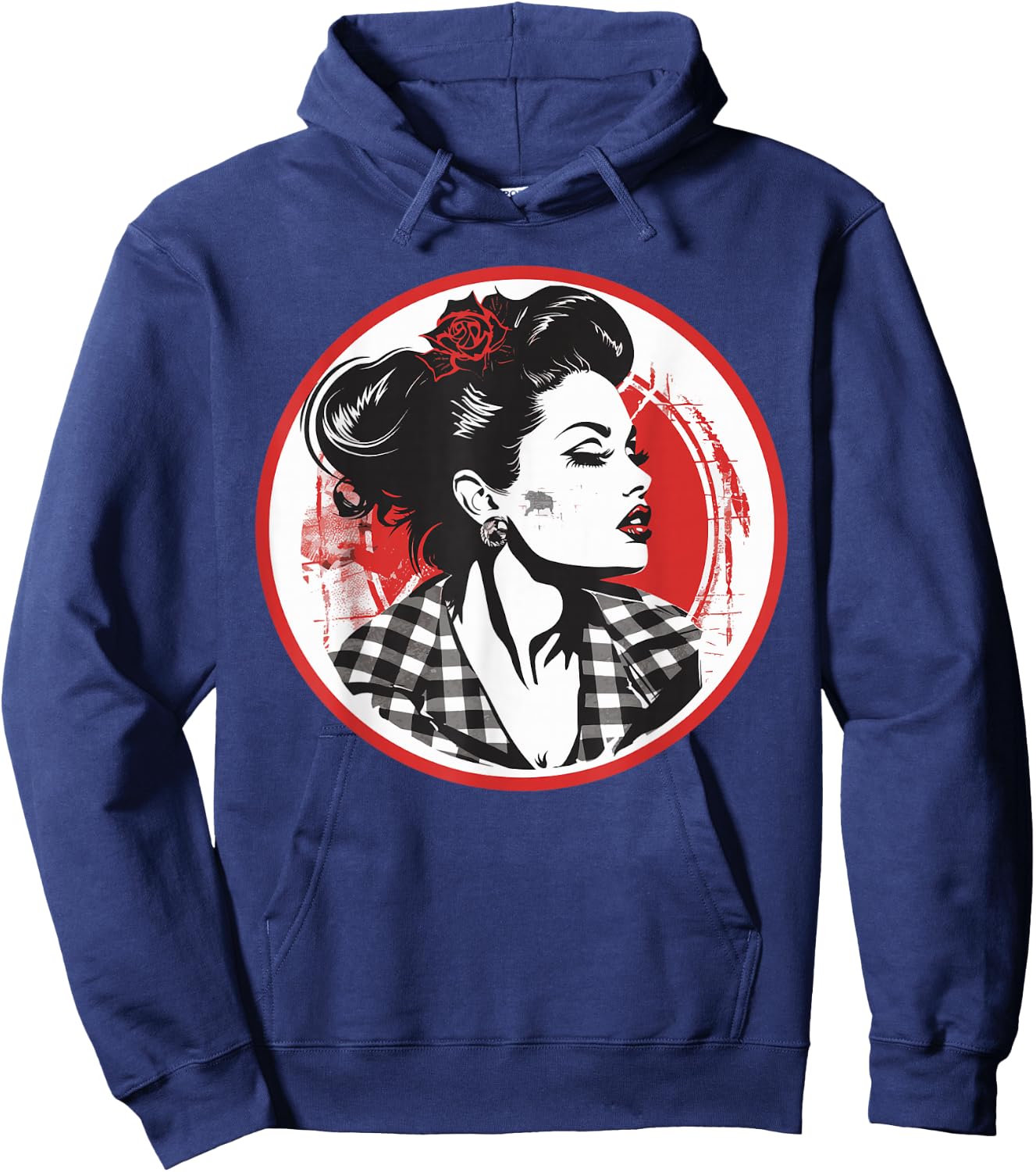 Rockabilly Girl Outfit for Rock n Roll Music 50s 60s , black Hoodie - Hoodie | Navy