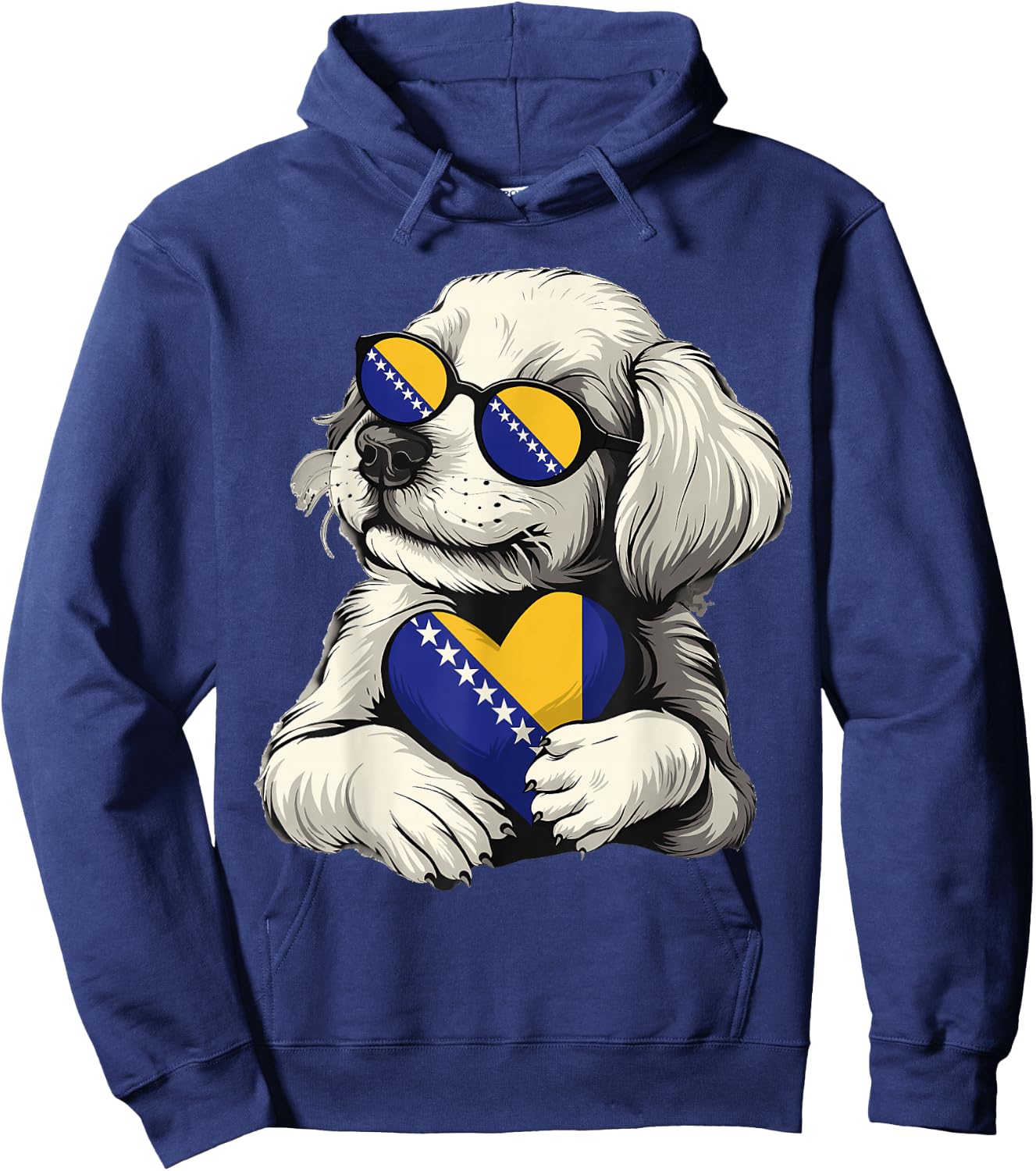 Bosnia and Herzegovina Flag Dog Bosnian Pride Hoodie - Hoodie | Navy