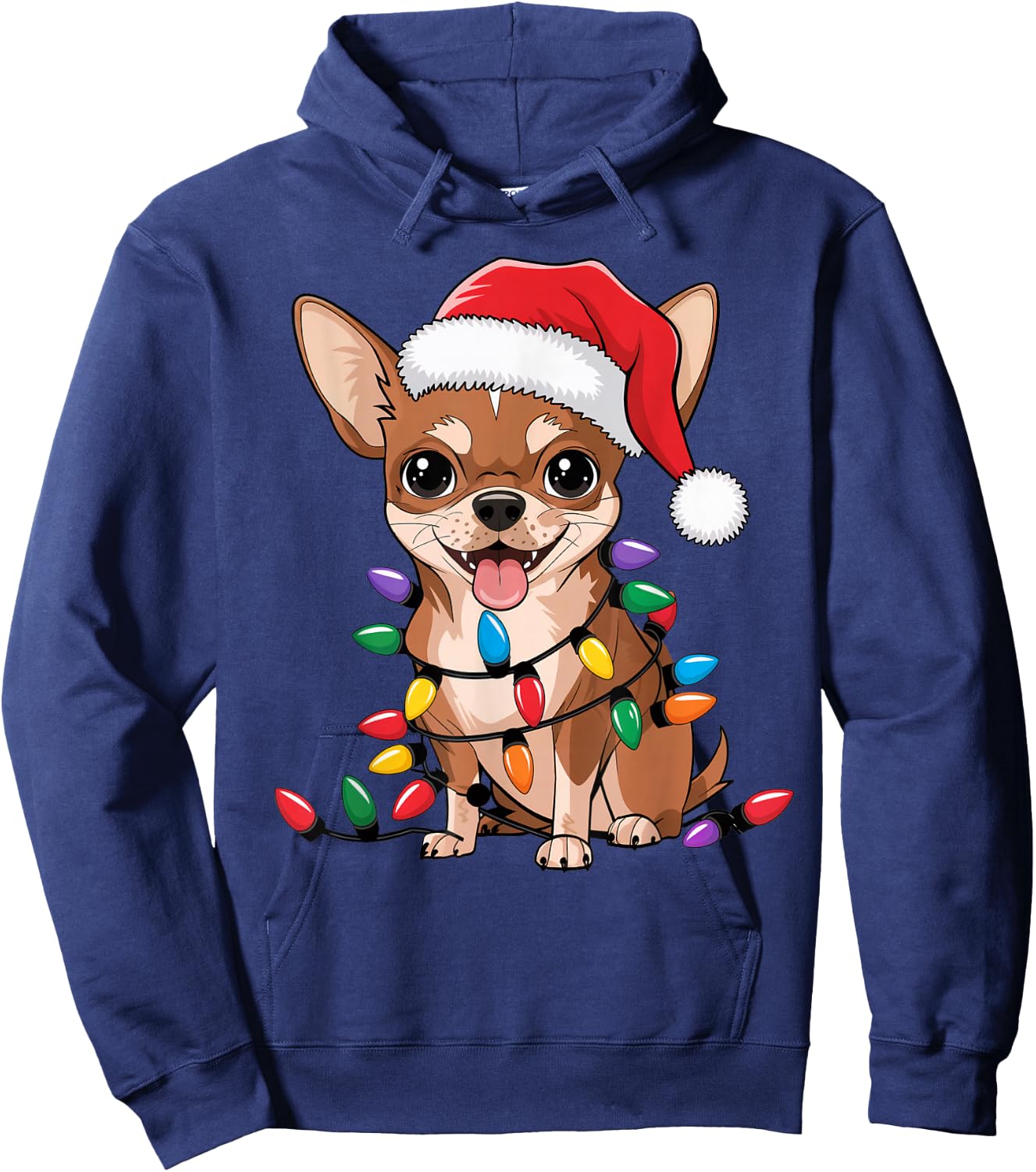 Chihuahua Christmas Lights Xmas Dogs Gifts Women Hoodie - Hoodie | Navy