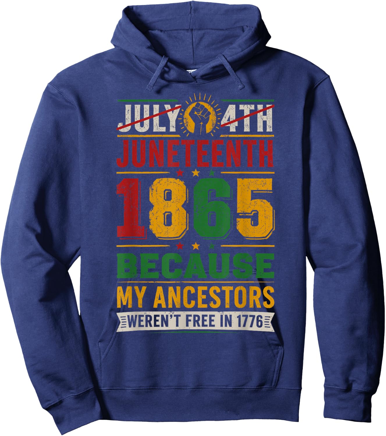 Juneteenth Shirts Men June 19 1865 Freedom Day African Pride Hoodie - Hoodie | Navy