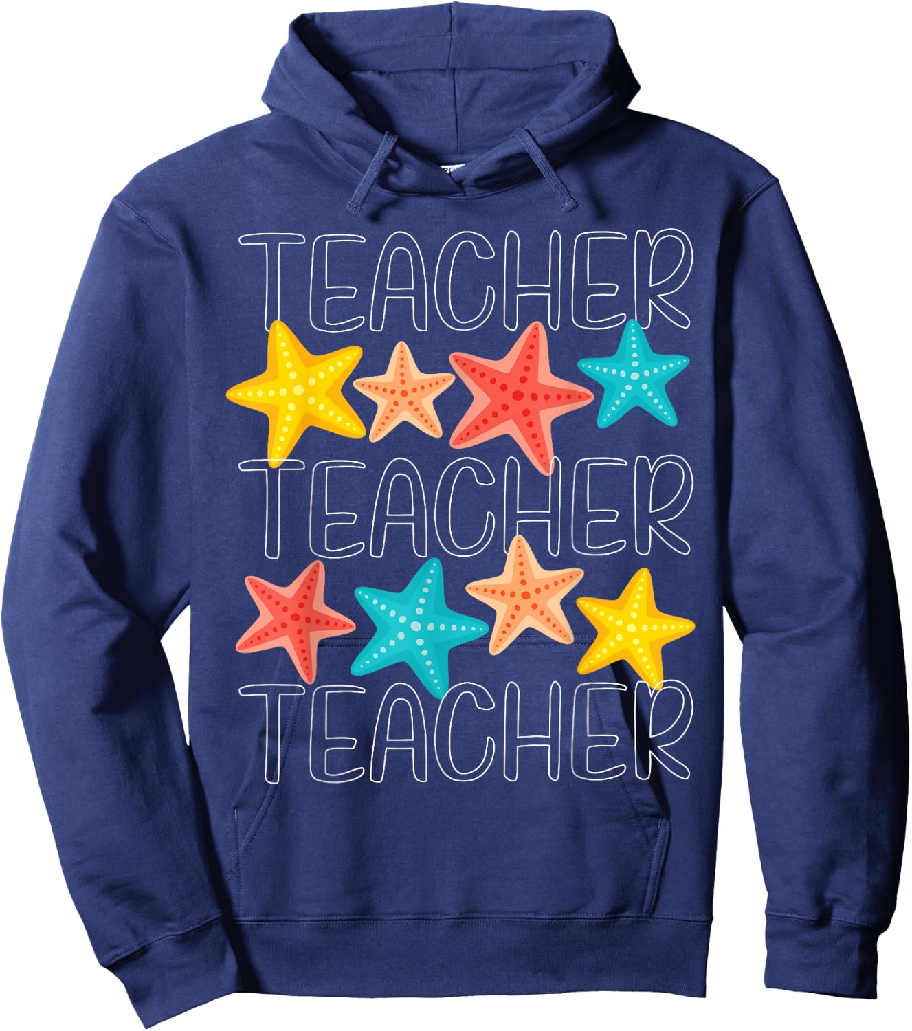 Cute Starfish Teacher Ocean Animal Summer Vacation Hoodie - Hoodie | Navy