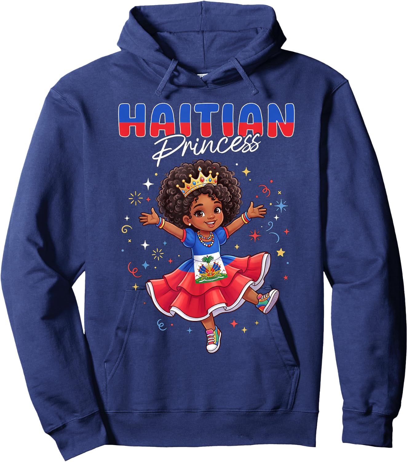 Haitian Princess Girl Flag Pride Hoodie - Hoodie | Navy