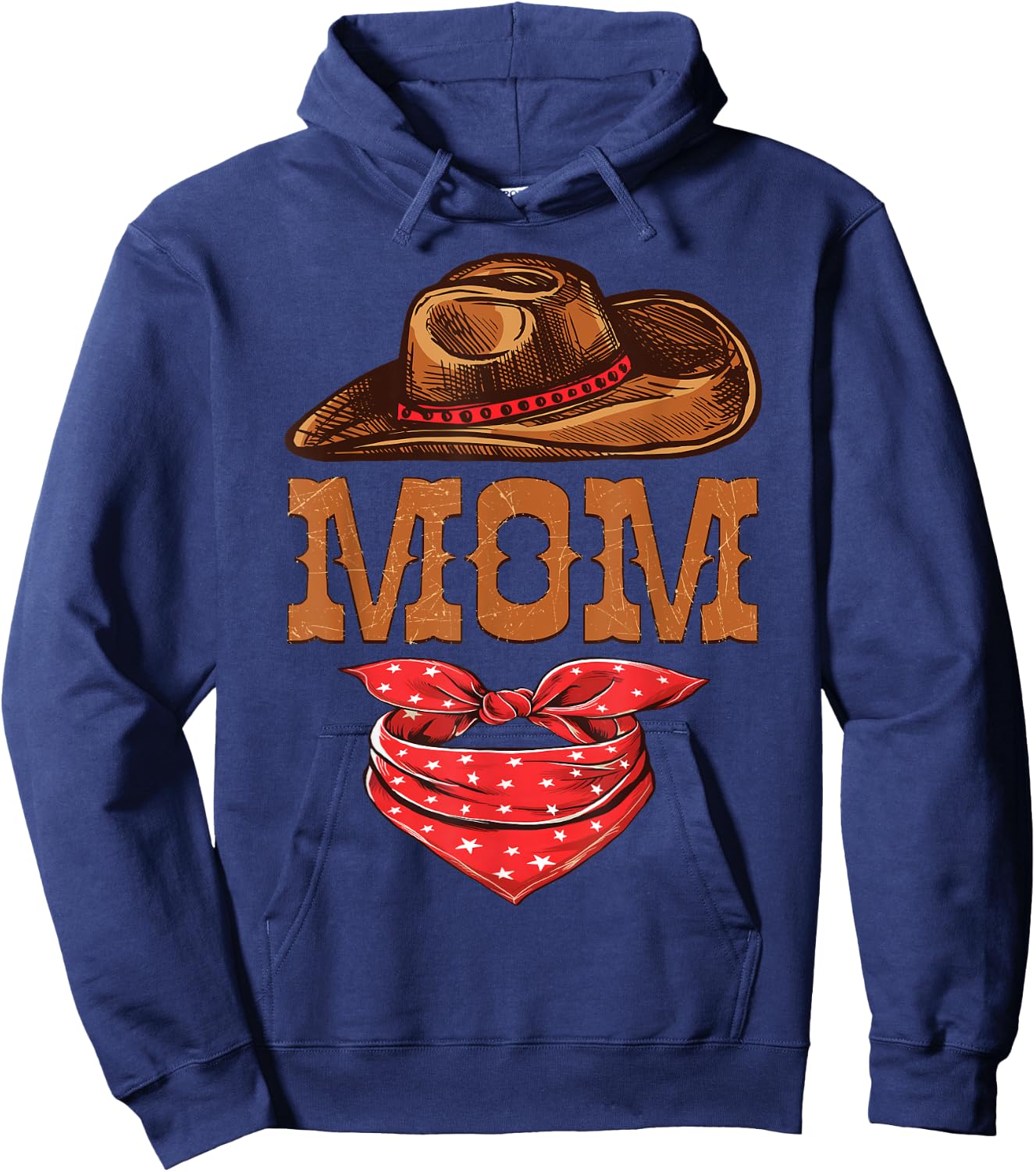 Mom Western Birthday Cowboy Cowgirl Family Matching Hoodie - Hoodie | Navy