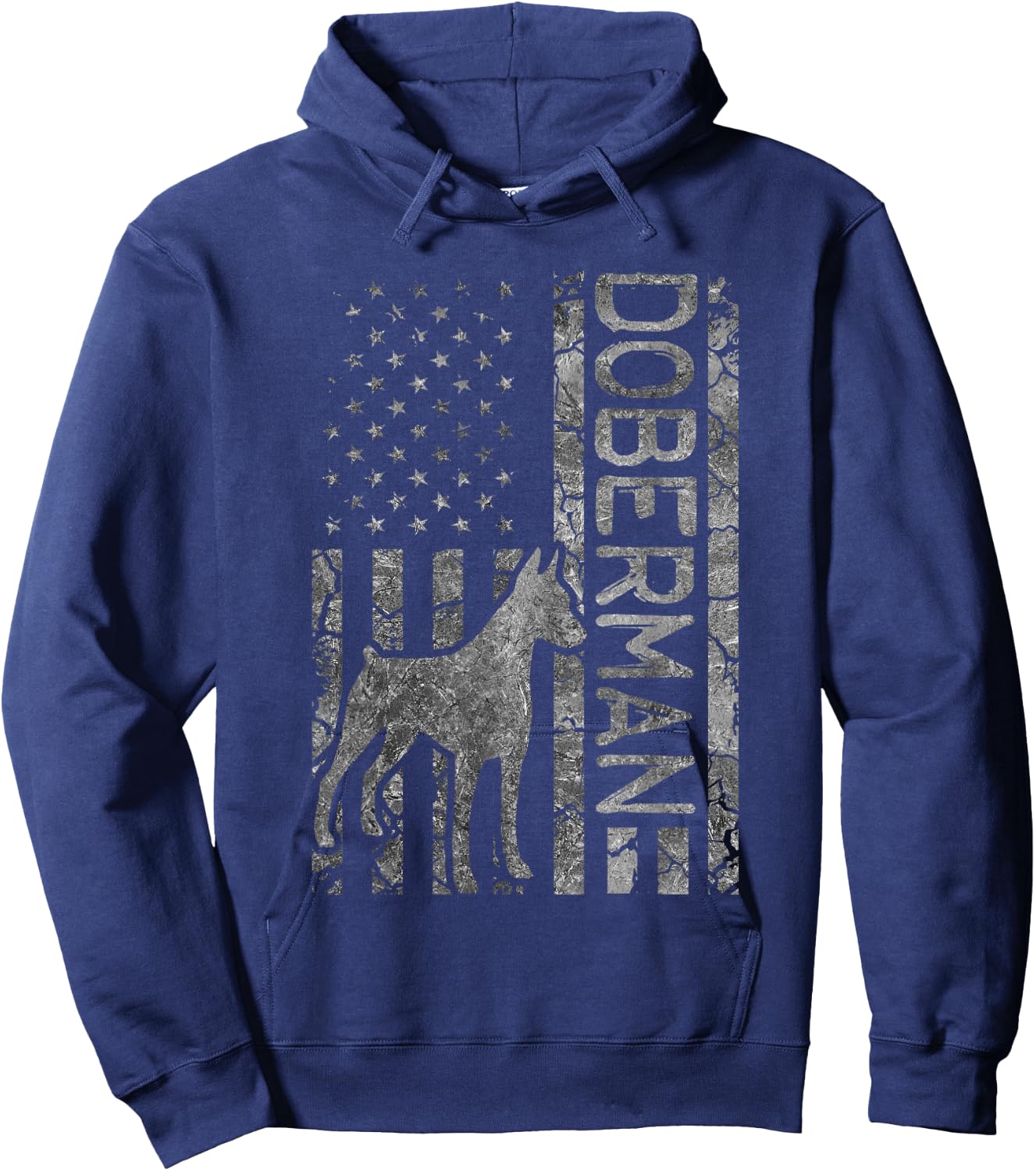Doberman Lover Design Women American Flag Doberman Hoodie - Hoodie | Navy