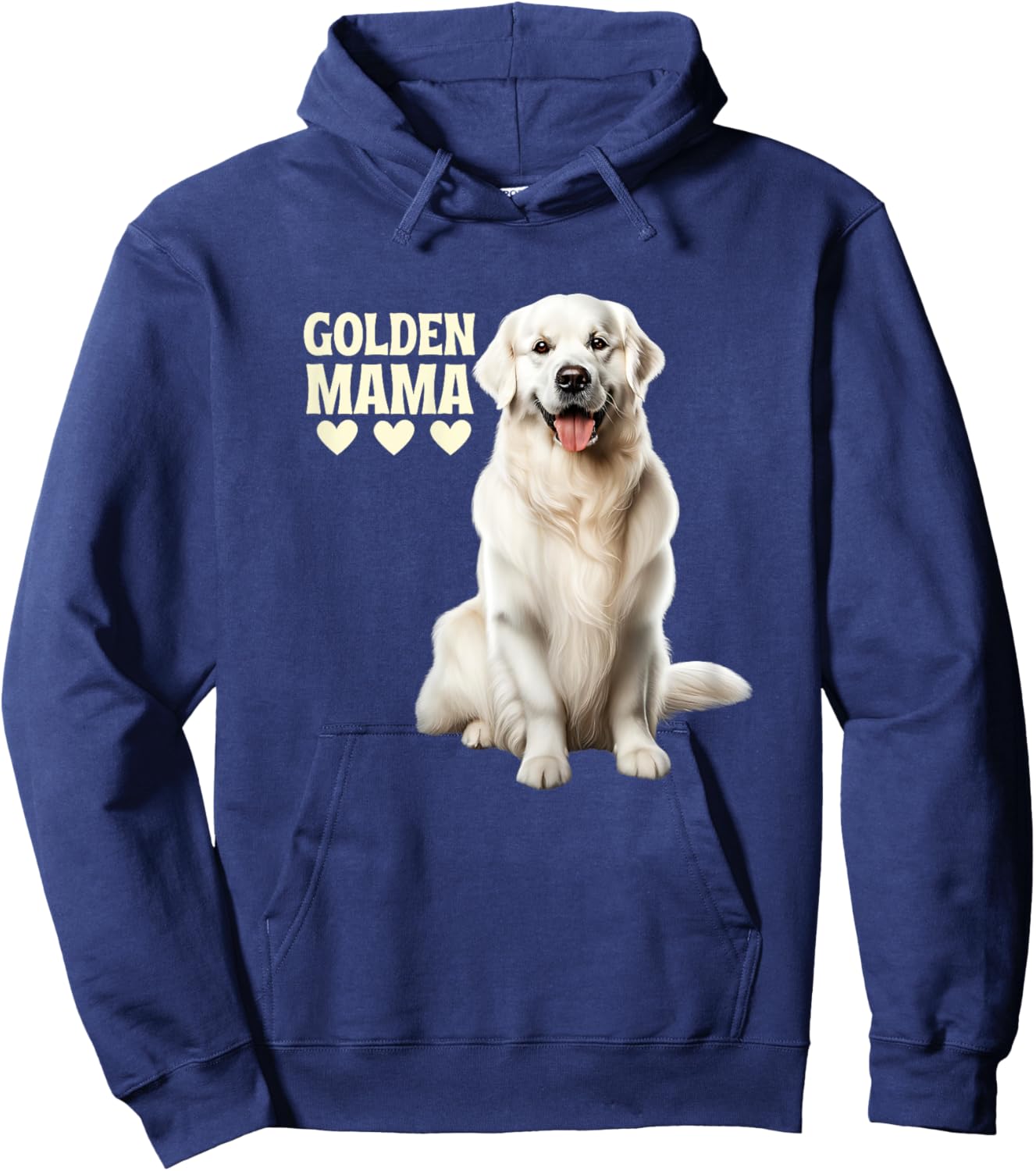 White English Cream Golden Retriever Dog Mom Golden Mama Women Hoodie - Hoodie | Navy