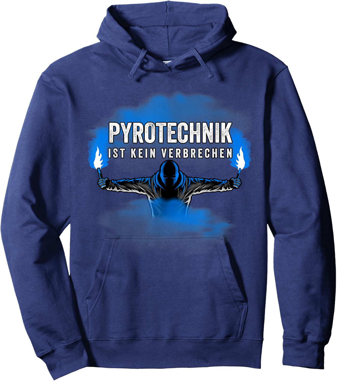 with "PYROTECHNIK IST KEIN KRIM" - PYRO - BENGALO - BLUE Hoodie - Hoodie | Navy