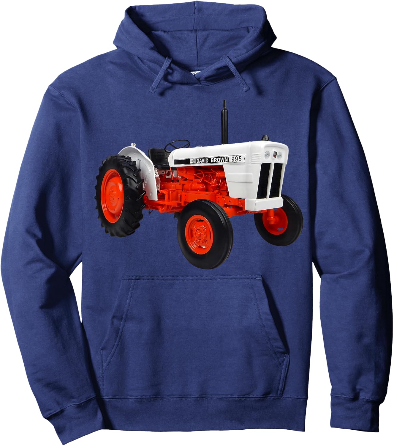 Vintage David Browns 995 1973 Tractor Farmer Present , Black, S Hoodie - Hoodie | Navy