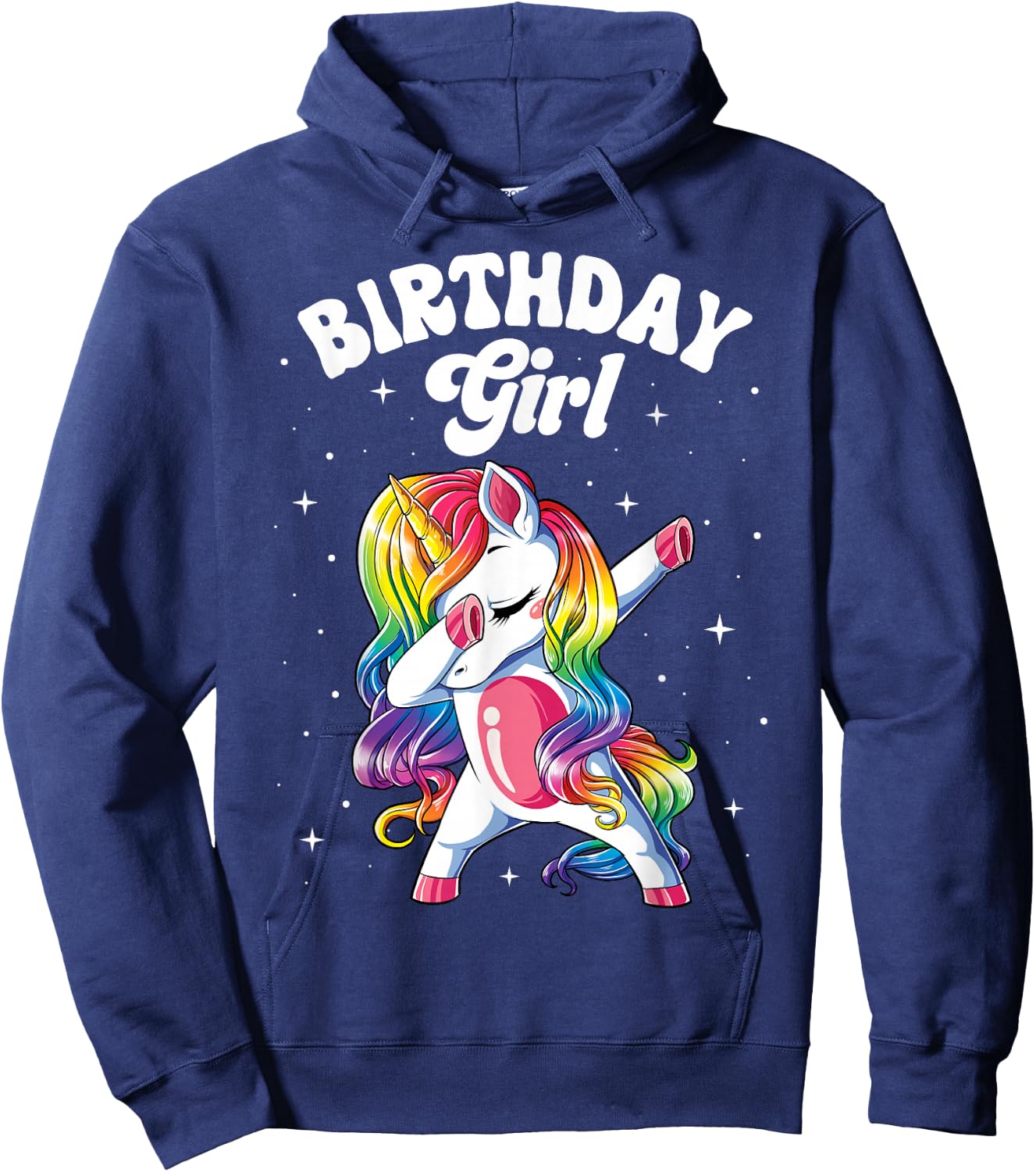 Unicorn Dabbing Birthday Girl Kids Rainbow Dab Dance Squad Hoodie - Hoodie | Navy