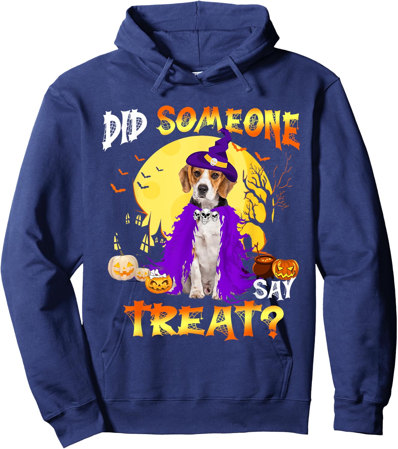 Beagle Dog Halloween Did Someone Say Treat Hoodie - Hoodie | Navy