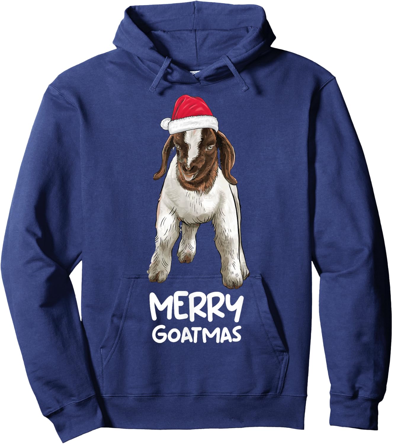 Boer goat Christmas Merry Goatmas Hoodie - Hoodie | Navy