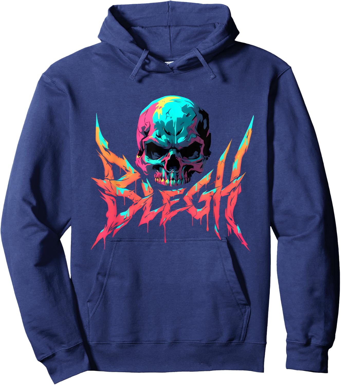 Blegh | Heavy Hardcore Metal Music | Metalcore Scream Hoodie - Hoodie | Navy