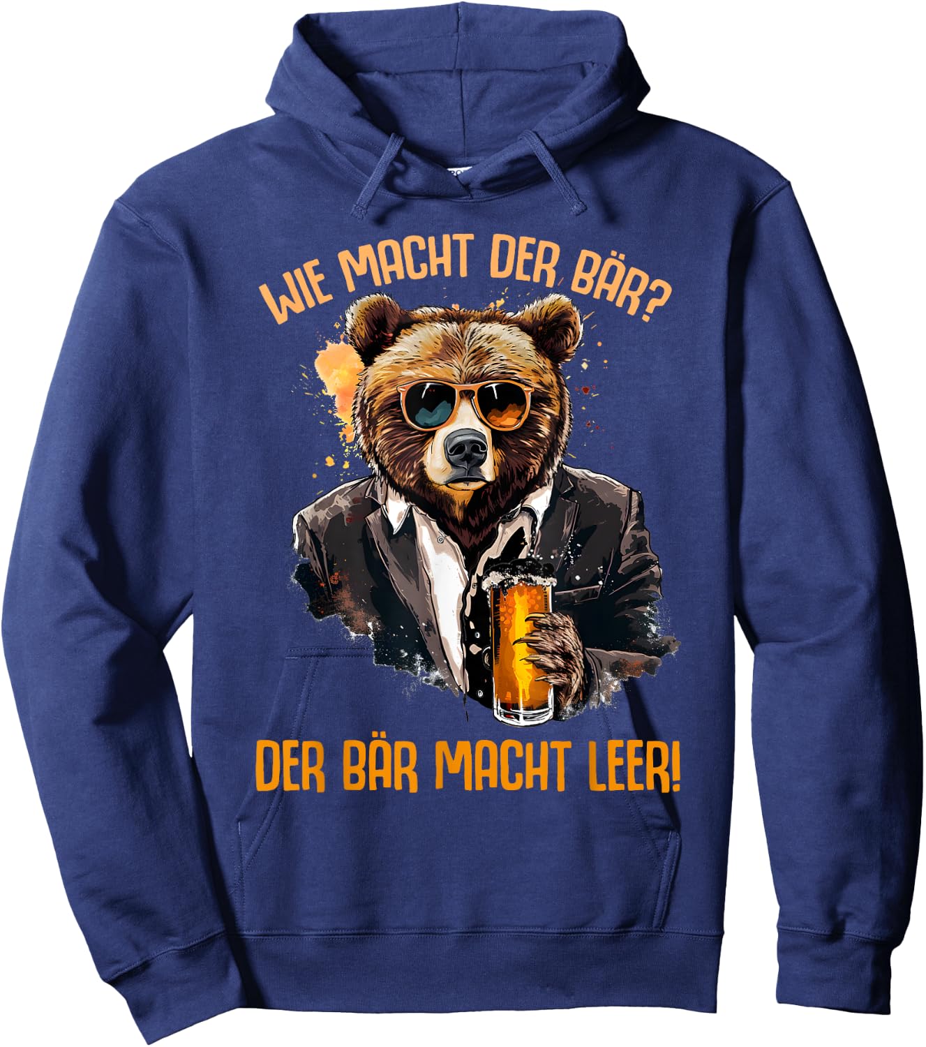 Funny Bear Empty Party Alcohol Malle Saying Hoodie - Hoodie | Navy