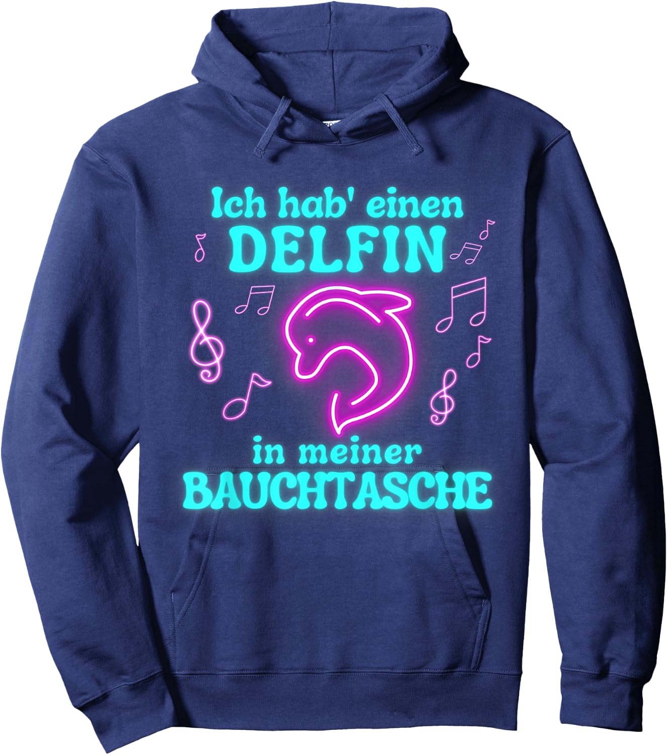 Dolphin in My Bum Bag Party Outfit Summer Mallorca , black Hoodie - Hoodie | Navy