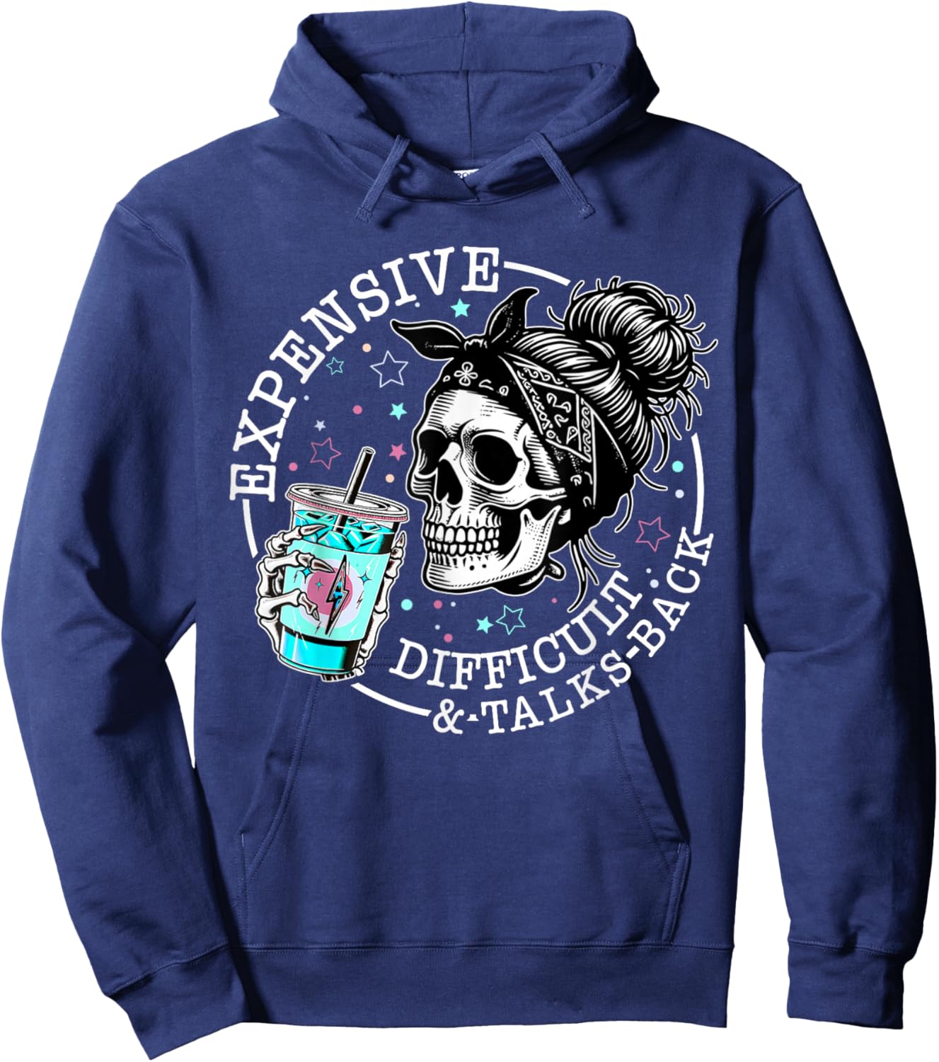 Expensive Difficult And Talks Back Messi Bun Skeleton Hoodie - Hoodie | Navy