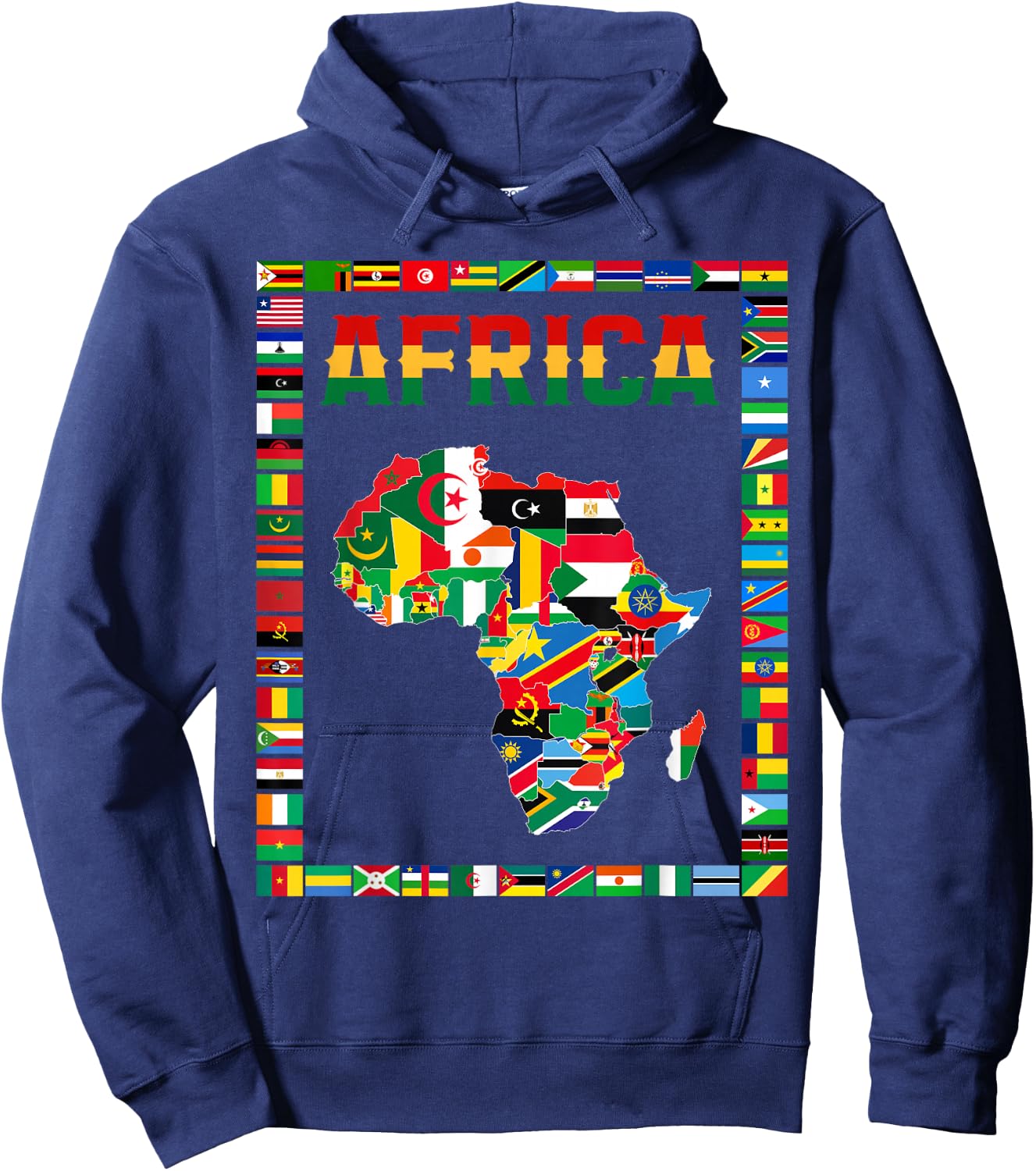African flags, African flags, map of Africa. , Black, S Hoodie - Hoodie | Navy
