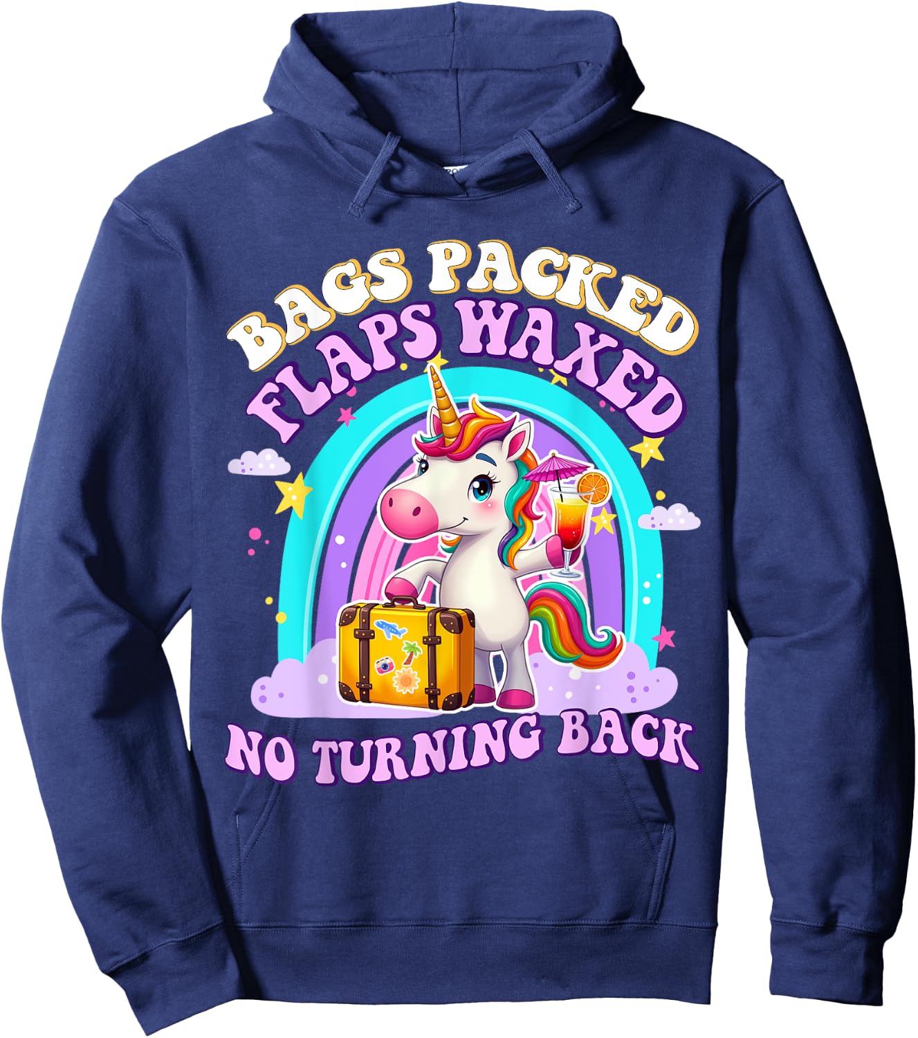 Unicorn inappropriate Adult Funny Trip Travel Girls Vacation Hoodie - Hoodie | Navy