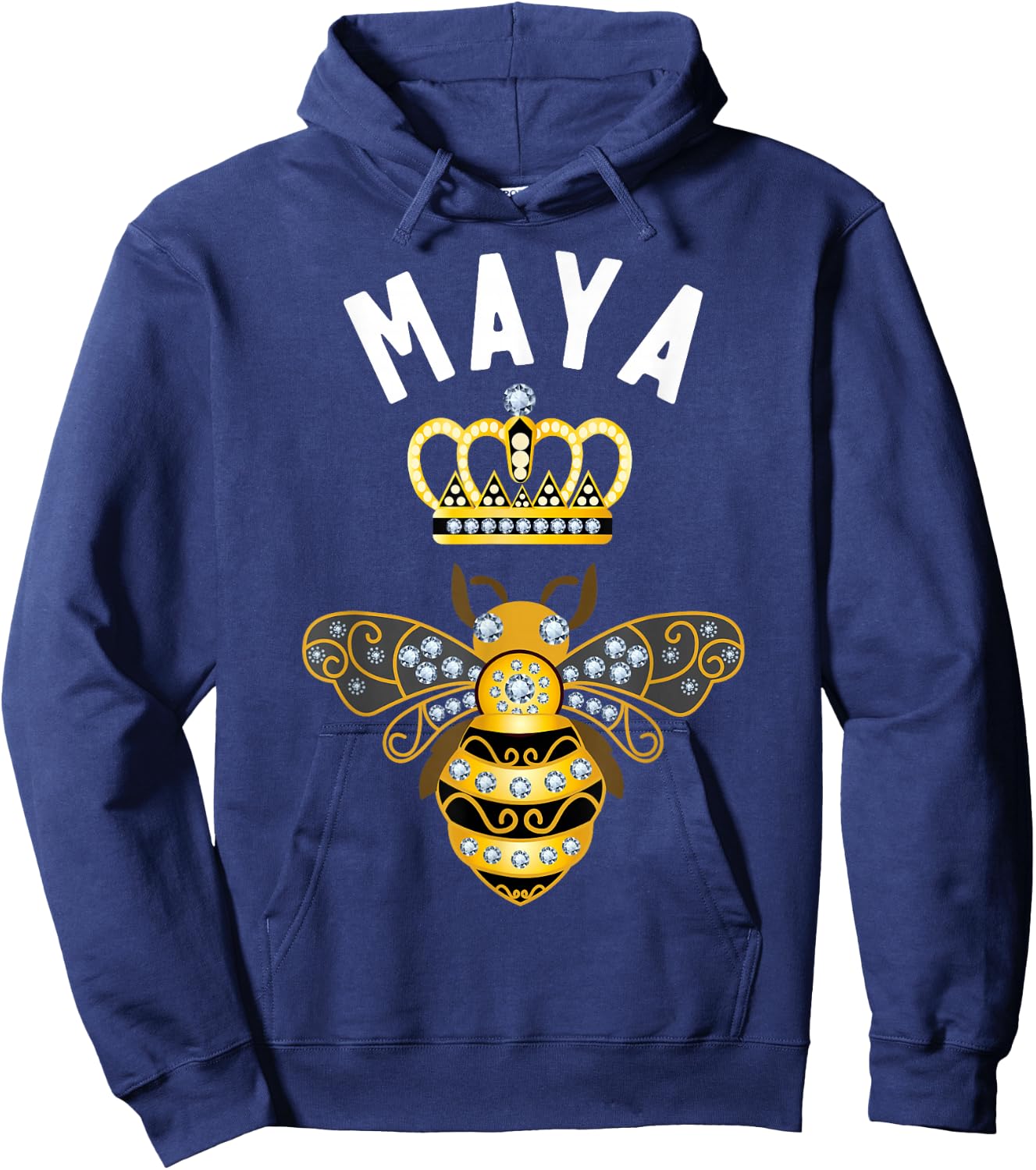 Maya Name Maya Birthday Gifts Queen Crown Bee Maya Hoodie - Hoodie | Navy