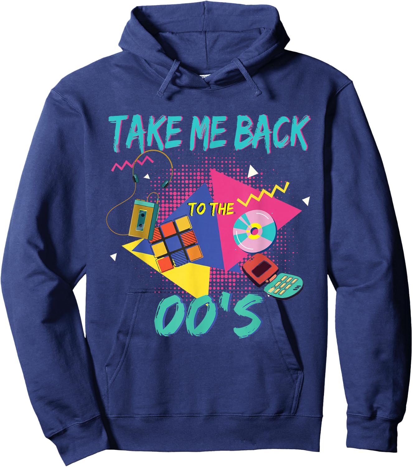 Take me back to the 2000's vintage two-thousands retro 00s Hoodie - Hoodie | Navy