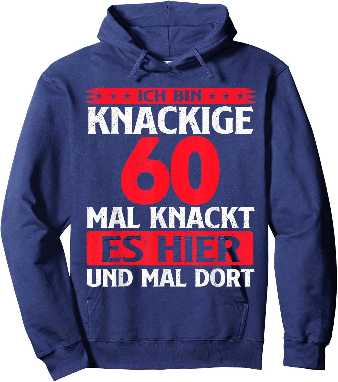 Funny Humour Bin Crisp 60 Years Birthday , black Hoodie - Hoodie | Navy