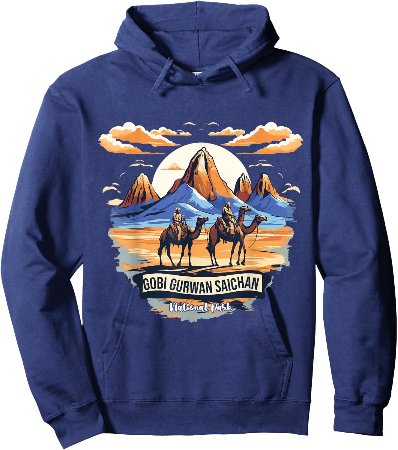 Gobi Gurvansaikhan Mongolia National Park Funny Camel Hoodie - Hoodie | Navy